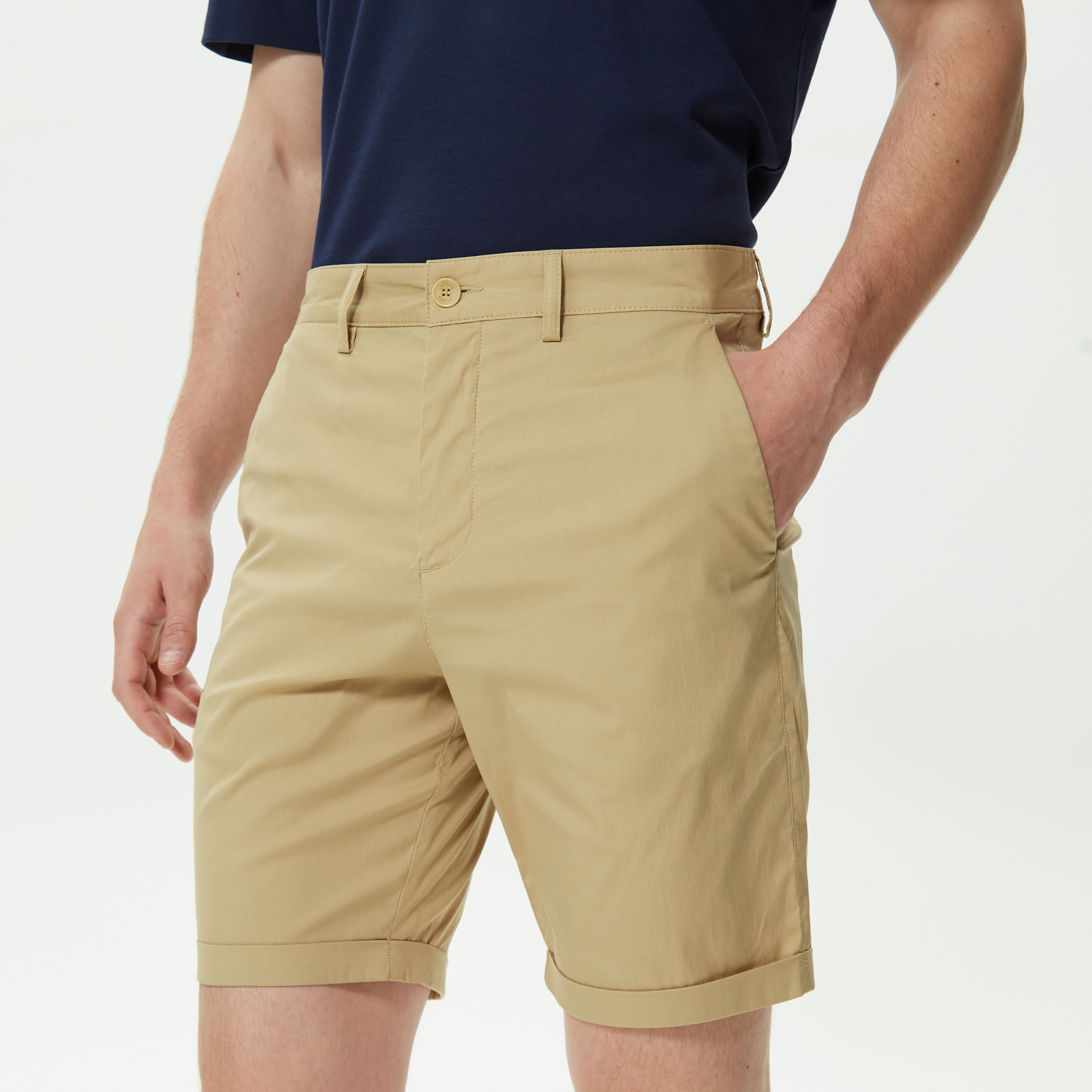 Lacoste Erkek Slim Fit Bej Bermuda