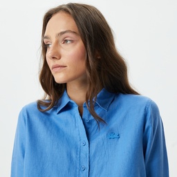 Lacoste Kadın Relaxed Fit Mavi Gömlek Mavi