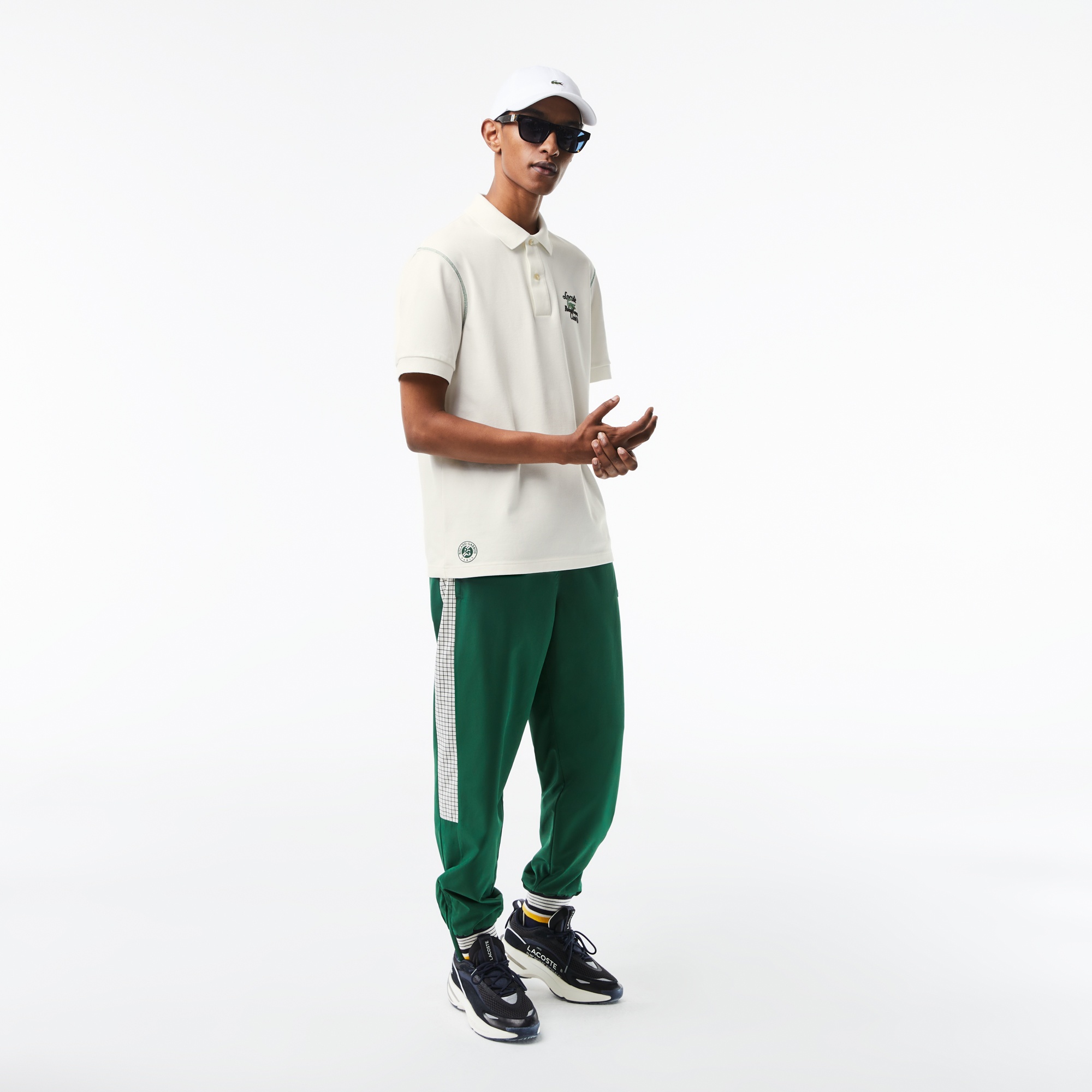 Lacoste Roland Garros Erkek Relaxed Fit Baskılı Krem Polo