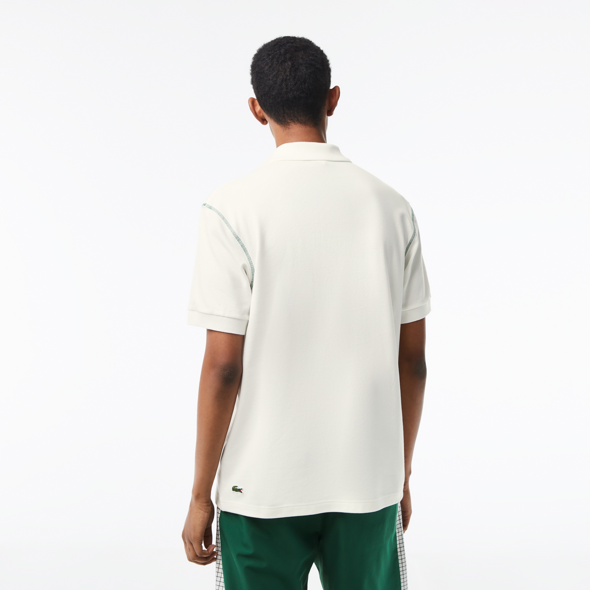Lacoste Roland Garros Erkek Relaxed Fit Baskılı Krem Polo