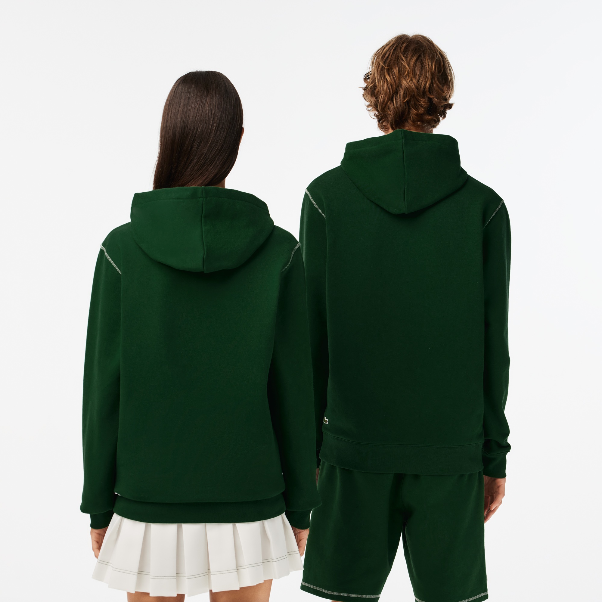 Lacoste Roland Garros Unisex Relaxed Fit Kapüşonlu Baskılı Yeşil Sweatshirt