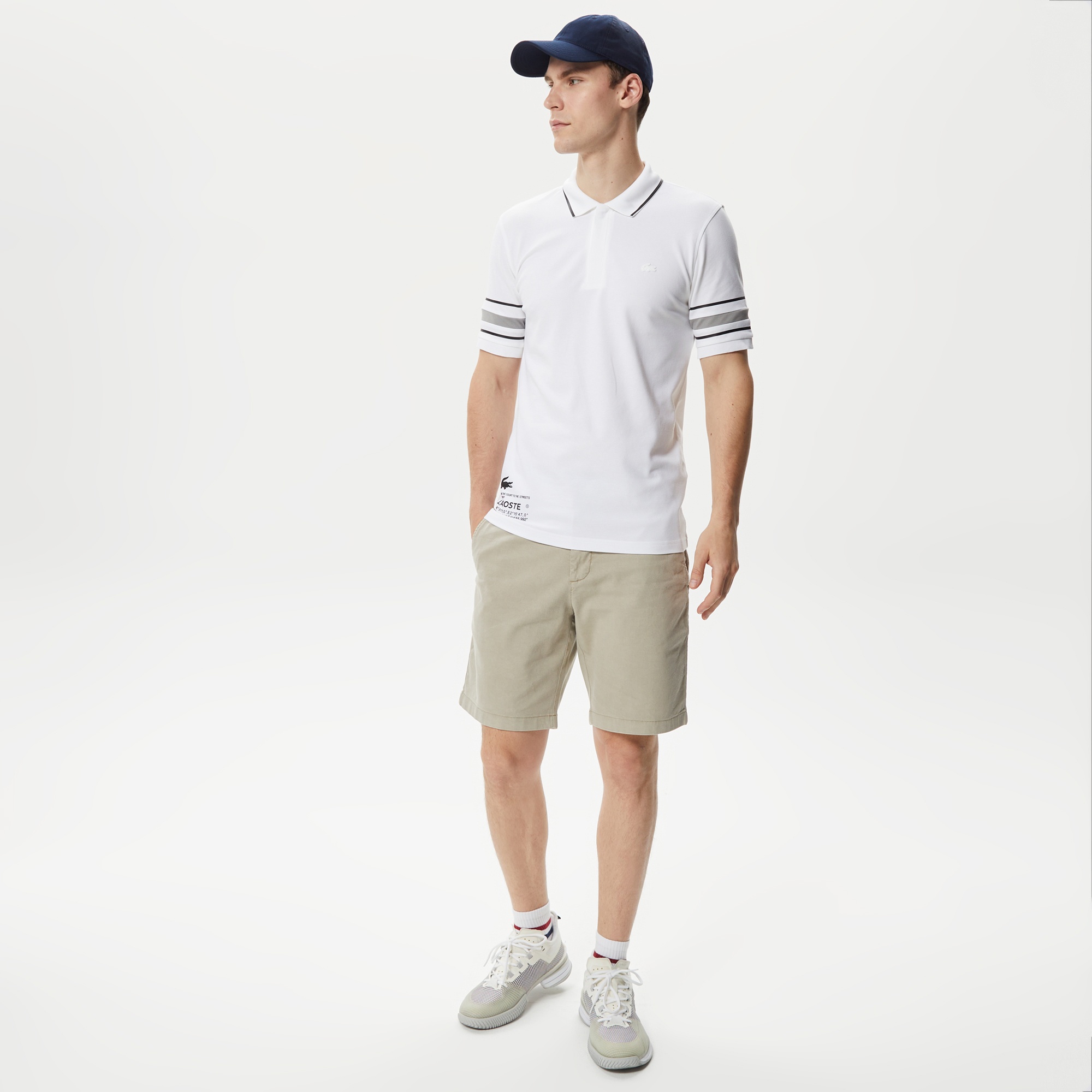 Lacoste Active Erkek Slim Fit Baskılı Beyaz Polo