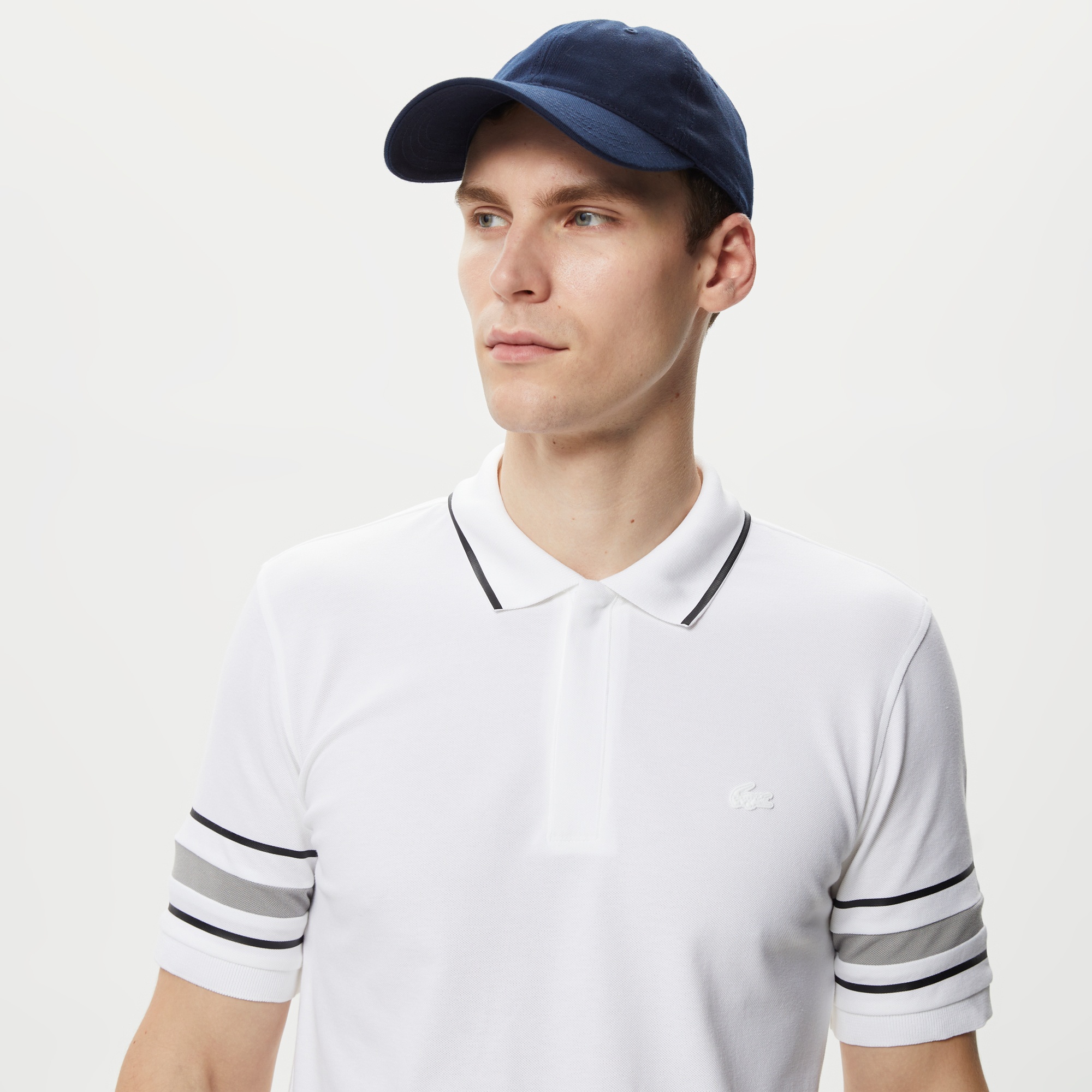 Lacoste Active Erkek Slim Fit Baskılı Beyaz Polo