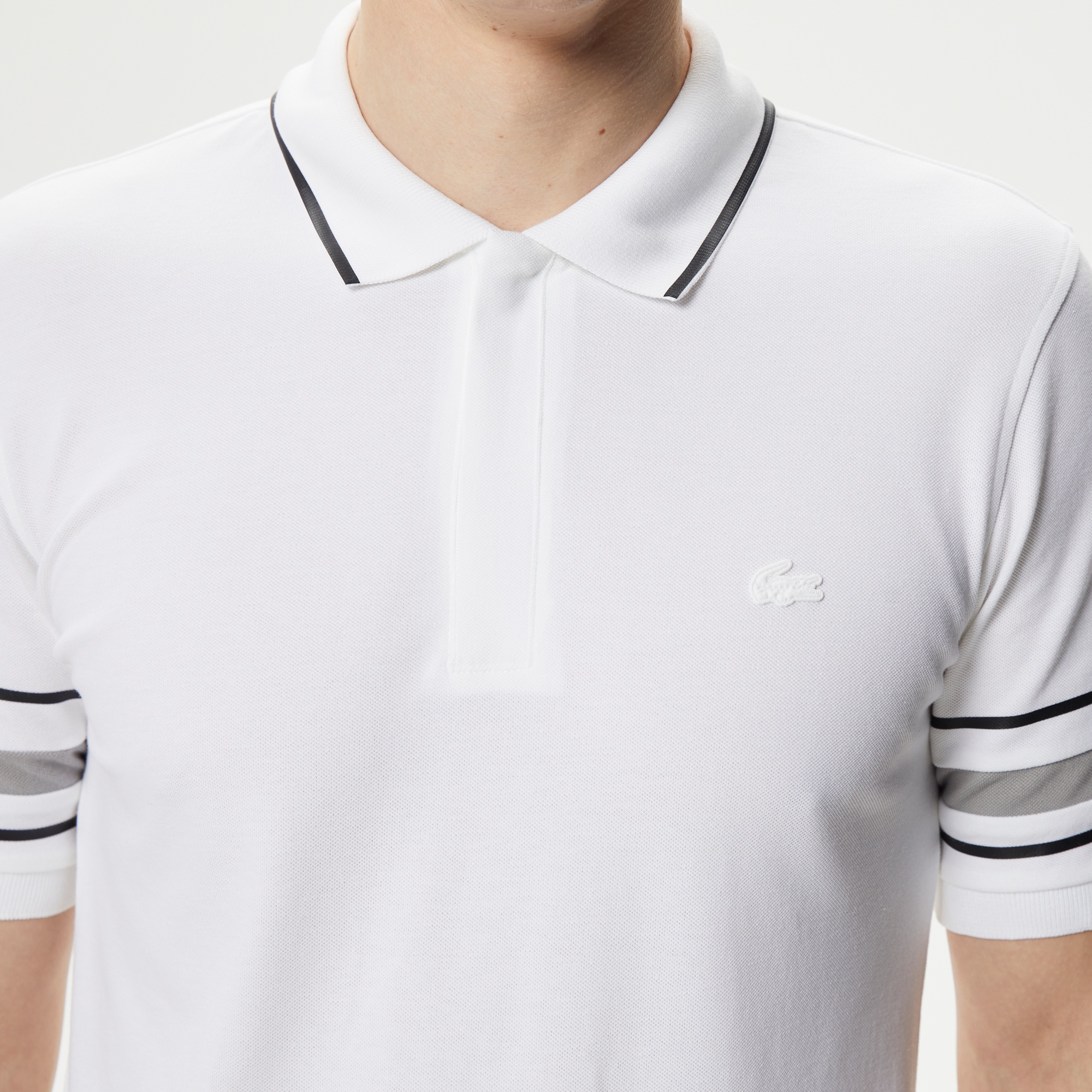 Lacoste Active Erkek Slim Fit Baskılı Beyaz Polo