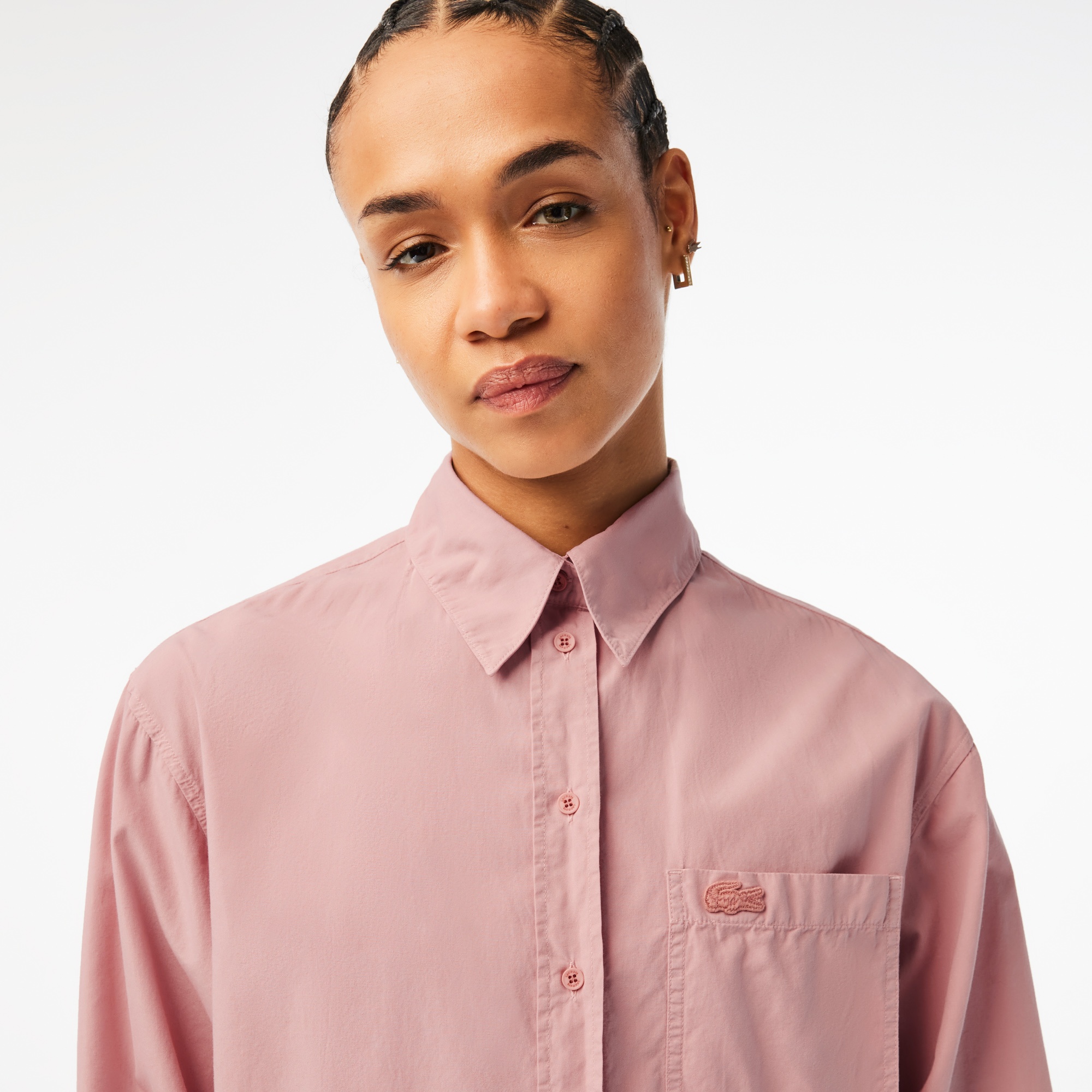 Lacoste Kadın Oversize Pembe Gömlek