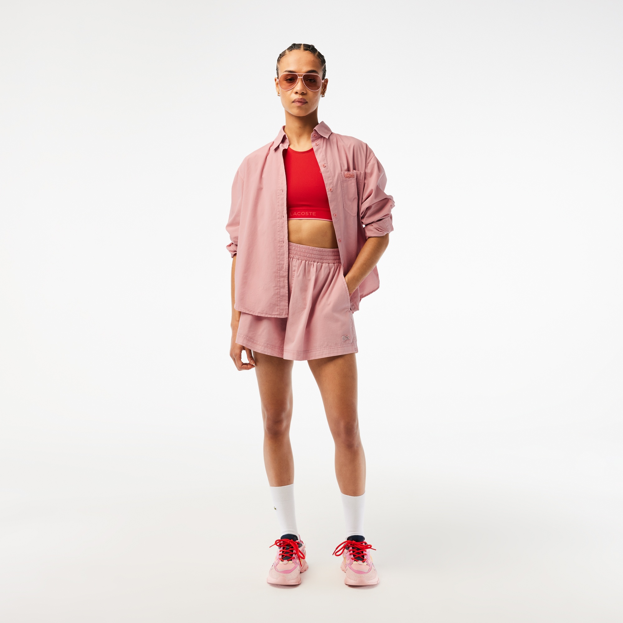 Lacoste Kadın Oversize Pembe Gömlek