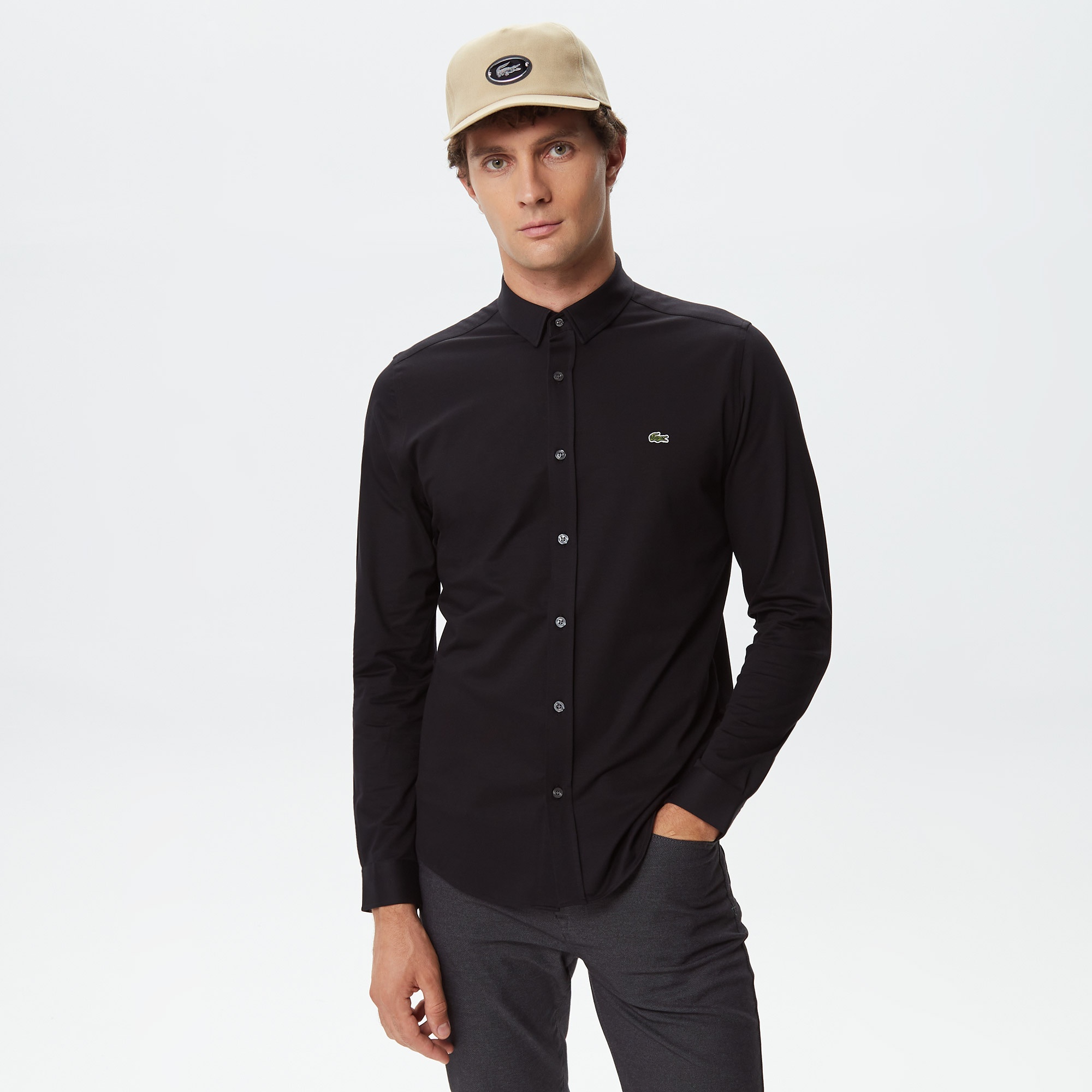 Lacoste Erkek Slim Fit Siyah Gömlek