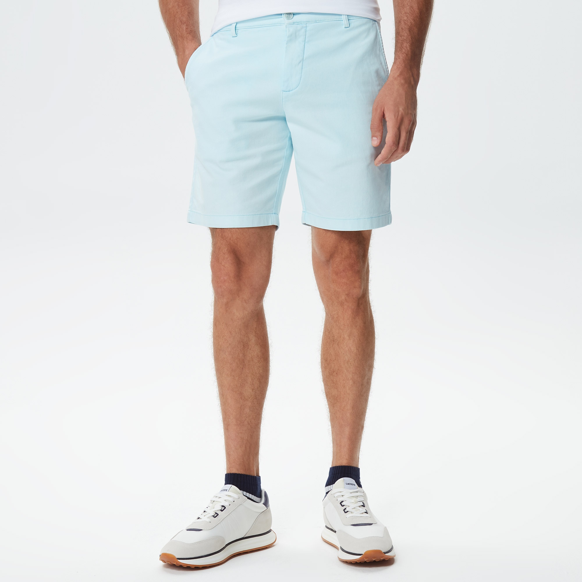 Lacoste Erkek Slim Fit Organik Pamuk Açık Mavi Bermuda