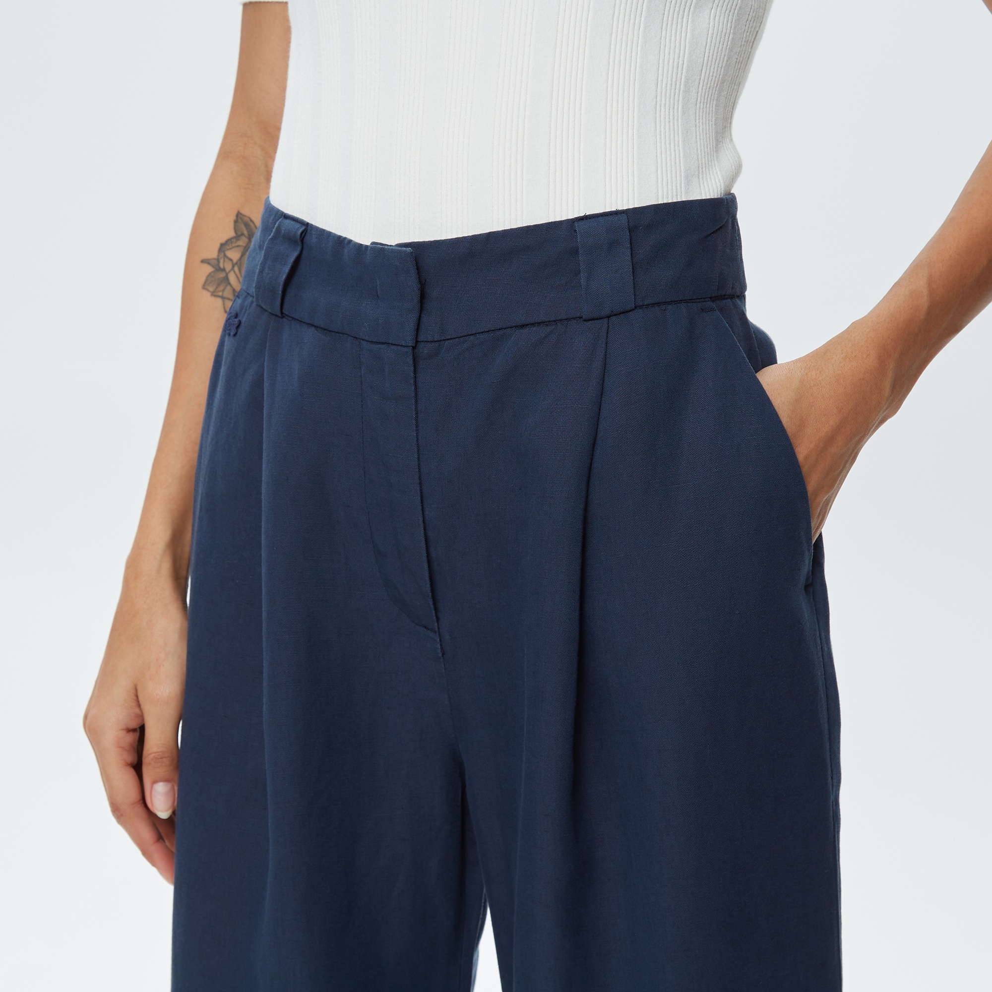 Lacoste Kadın Chino Fit Lacivert Pantolon