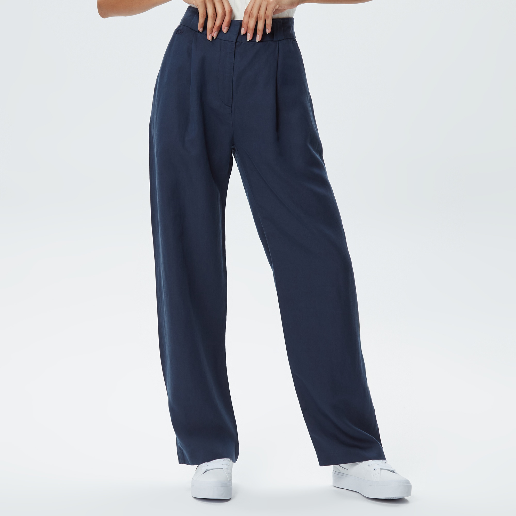 Lacoste Kadın Chino Fit Lacivert Pantolon