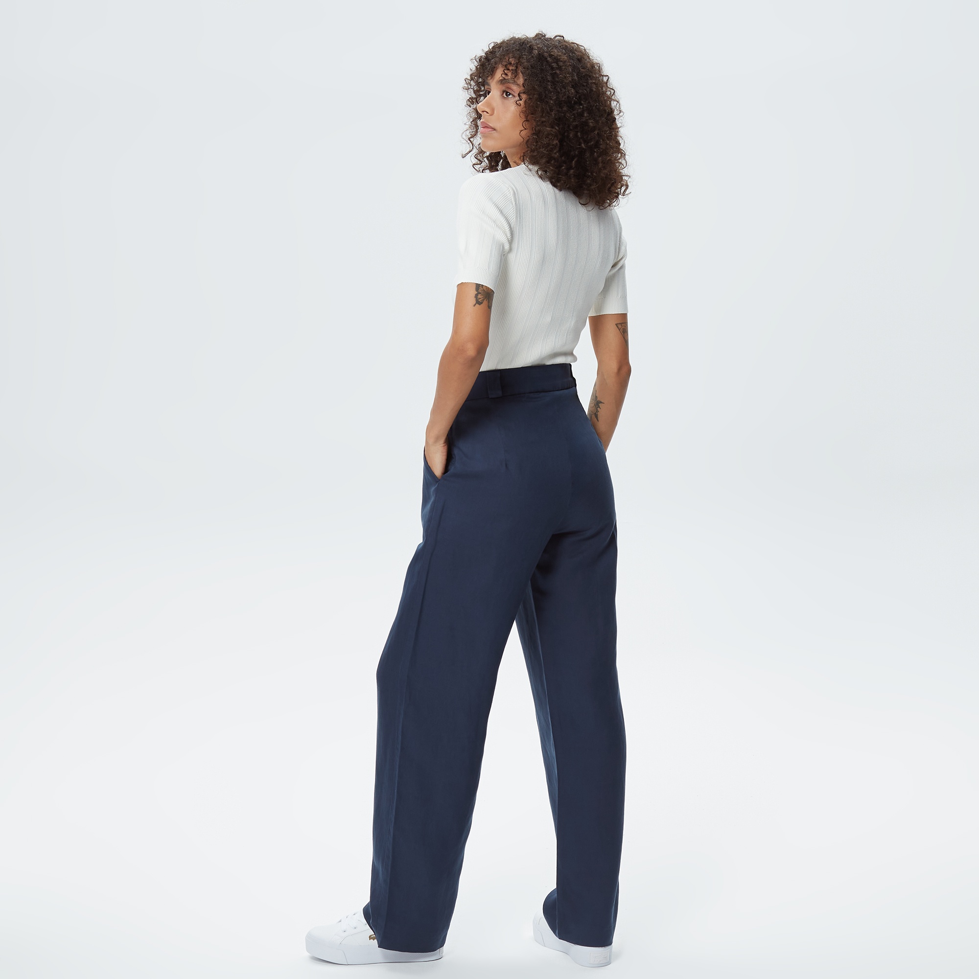 Lacoste Kadın Chino Fit Lacivert Pantolon