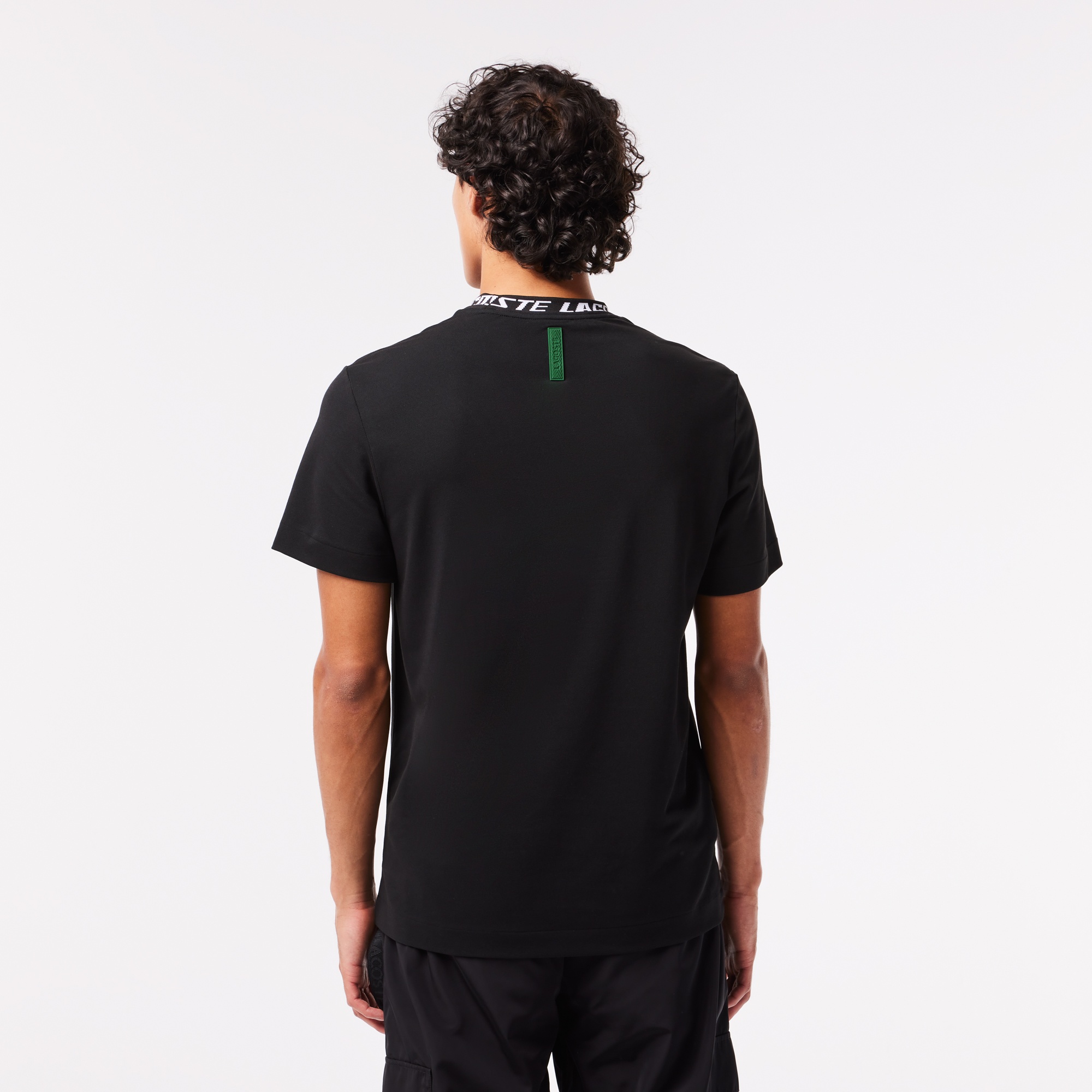 Lacoste Erkek Regular Fit Bisiklet Yaka Baskılı Siyah T-Shirt