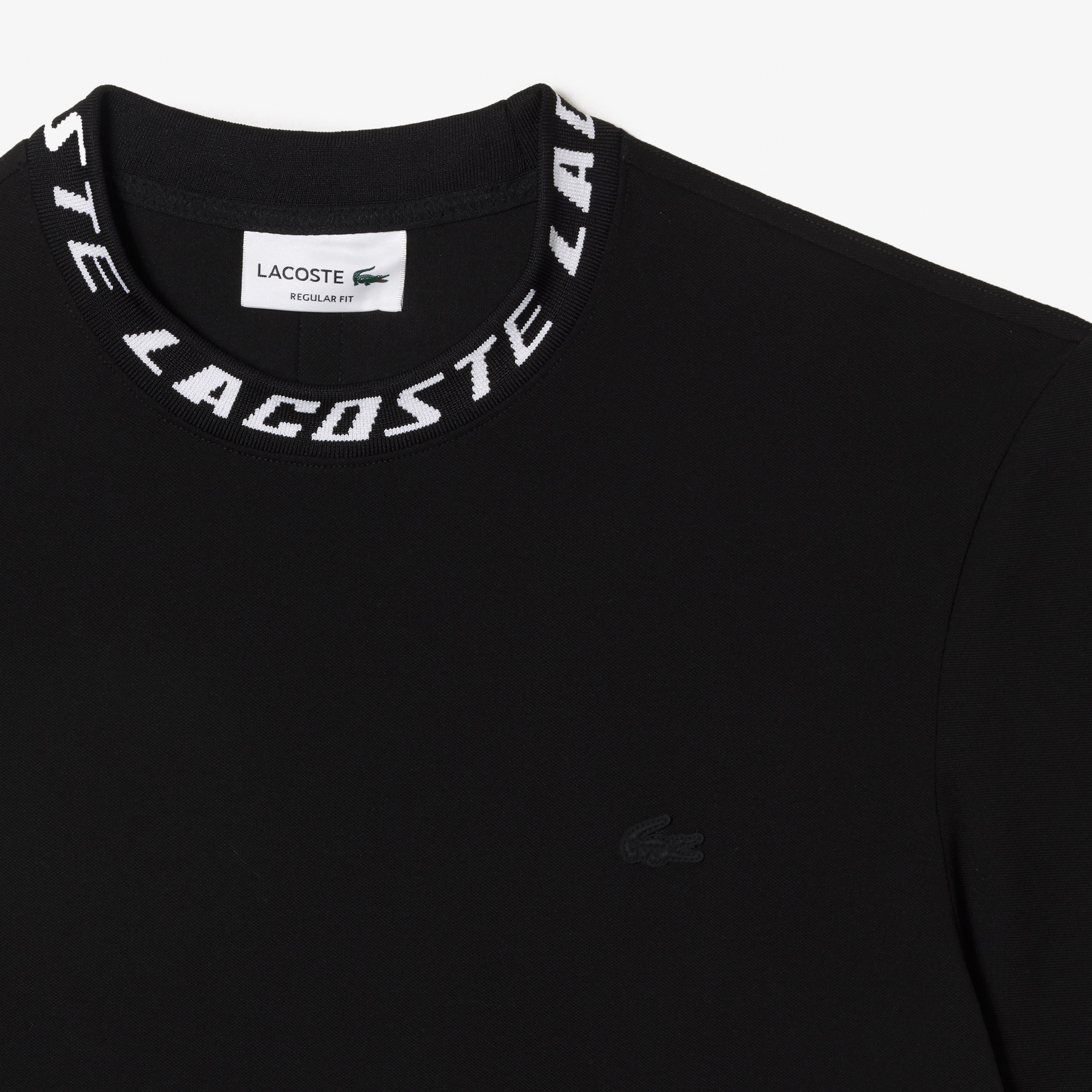 Lacoste Erkek Regular Fit Bisiklet Yaka Baskılı Siyah T-Shirt