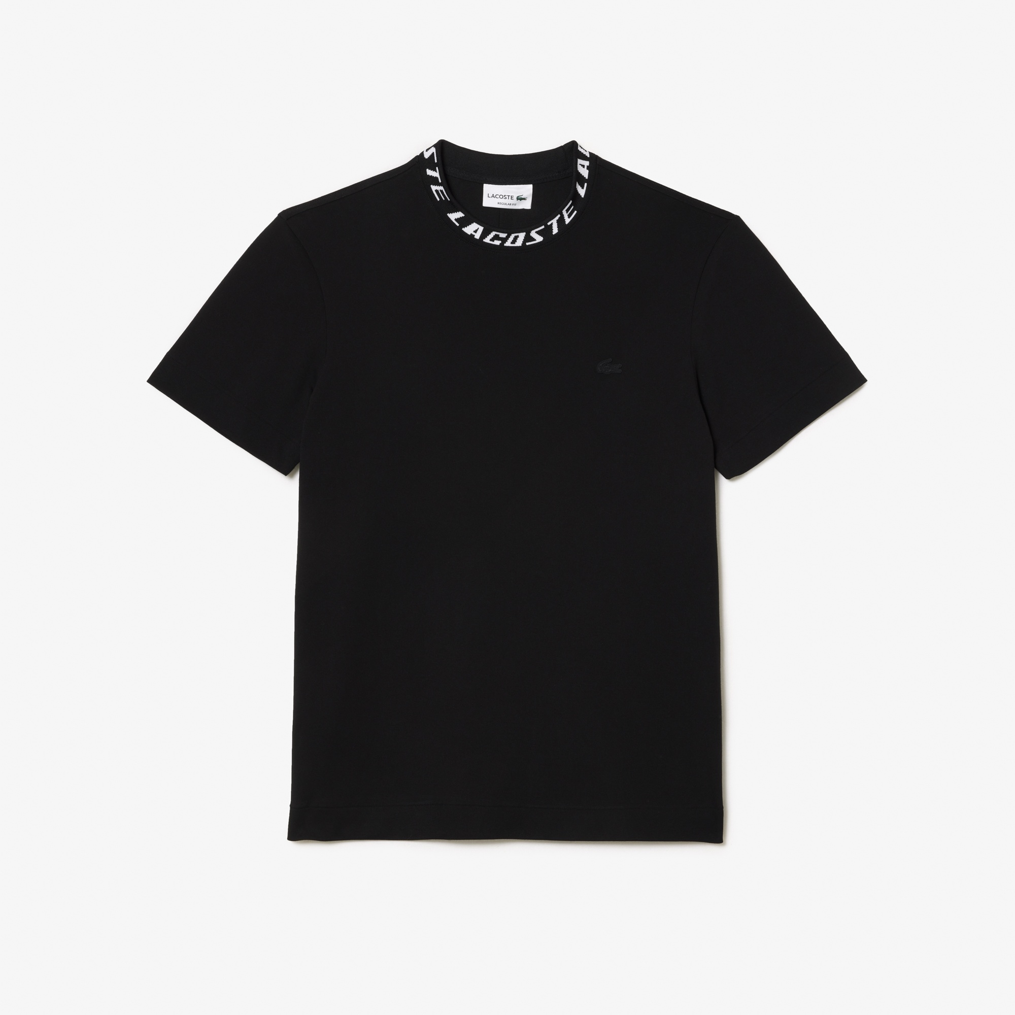 Lacoste Erkek Regular Fit Bisiklet Yaka Baskılı Siyah T-Shirt