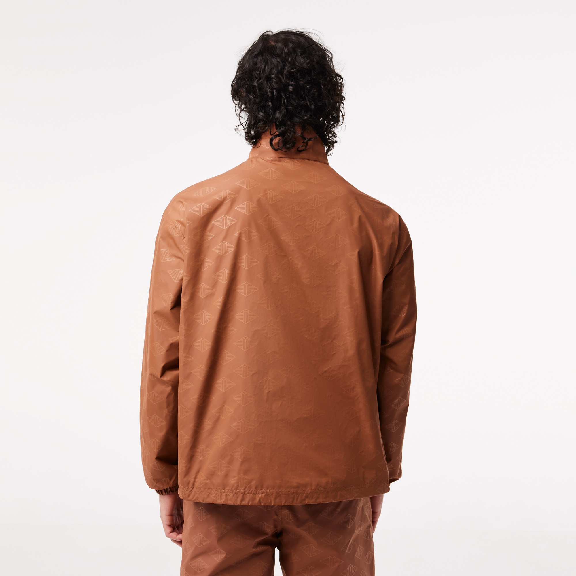 Lacoste Erkek Dik Yaka Monogram Kahverengi Mont