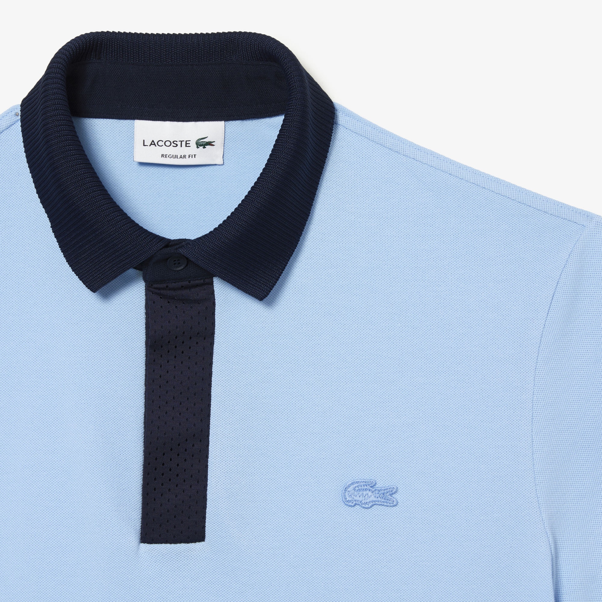 Lacoste Erkek Regular Fit Renk Bloklu Açık Mavi Polo