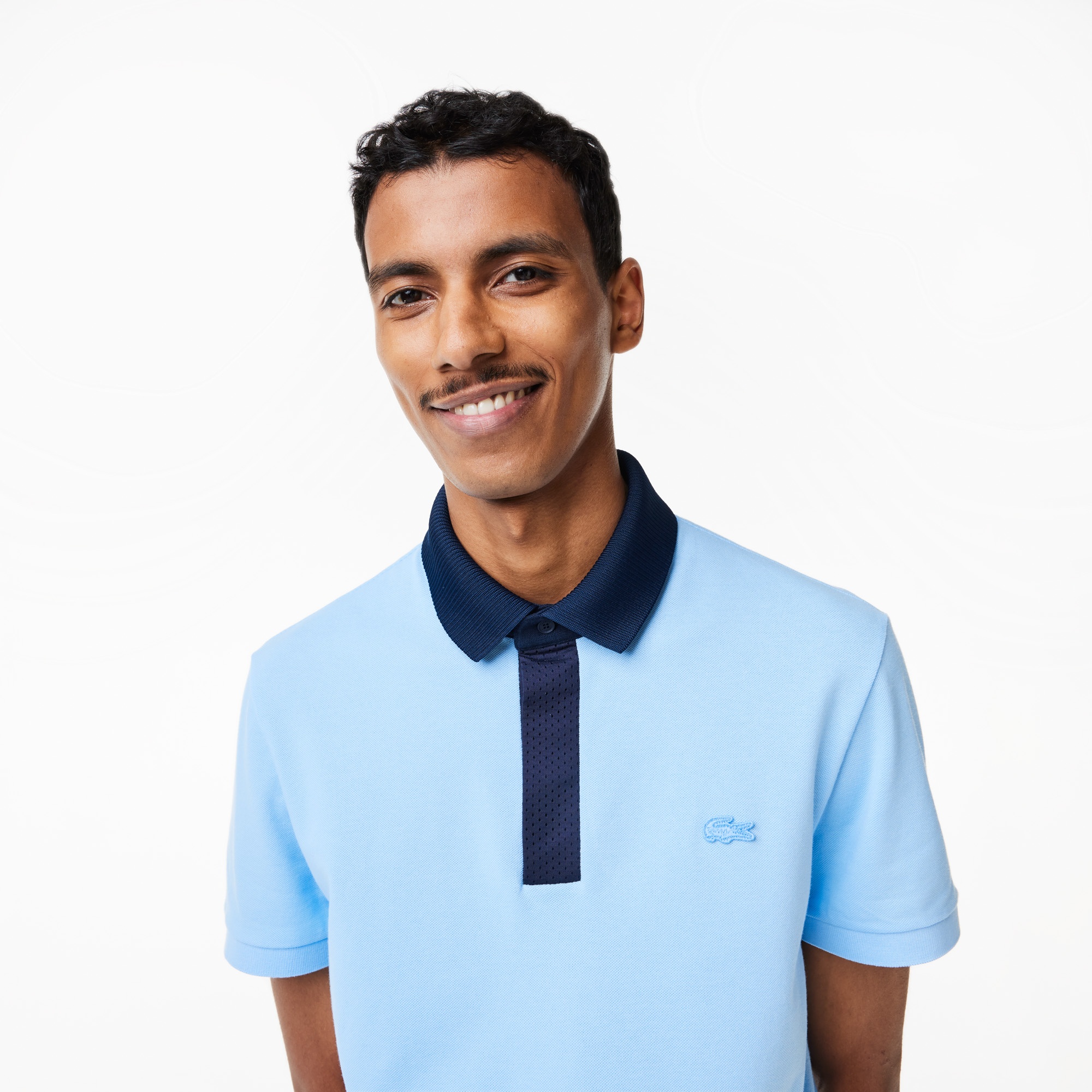 Lacoste Erkek Regular Fit Renk Bloklu Açık Mavi Polo