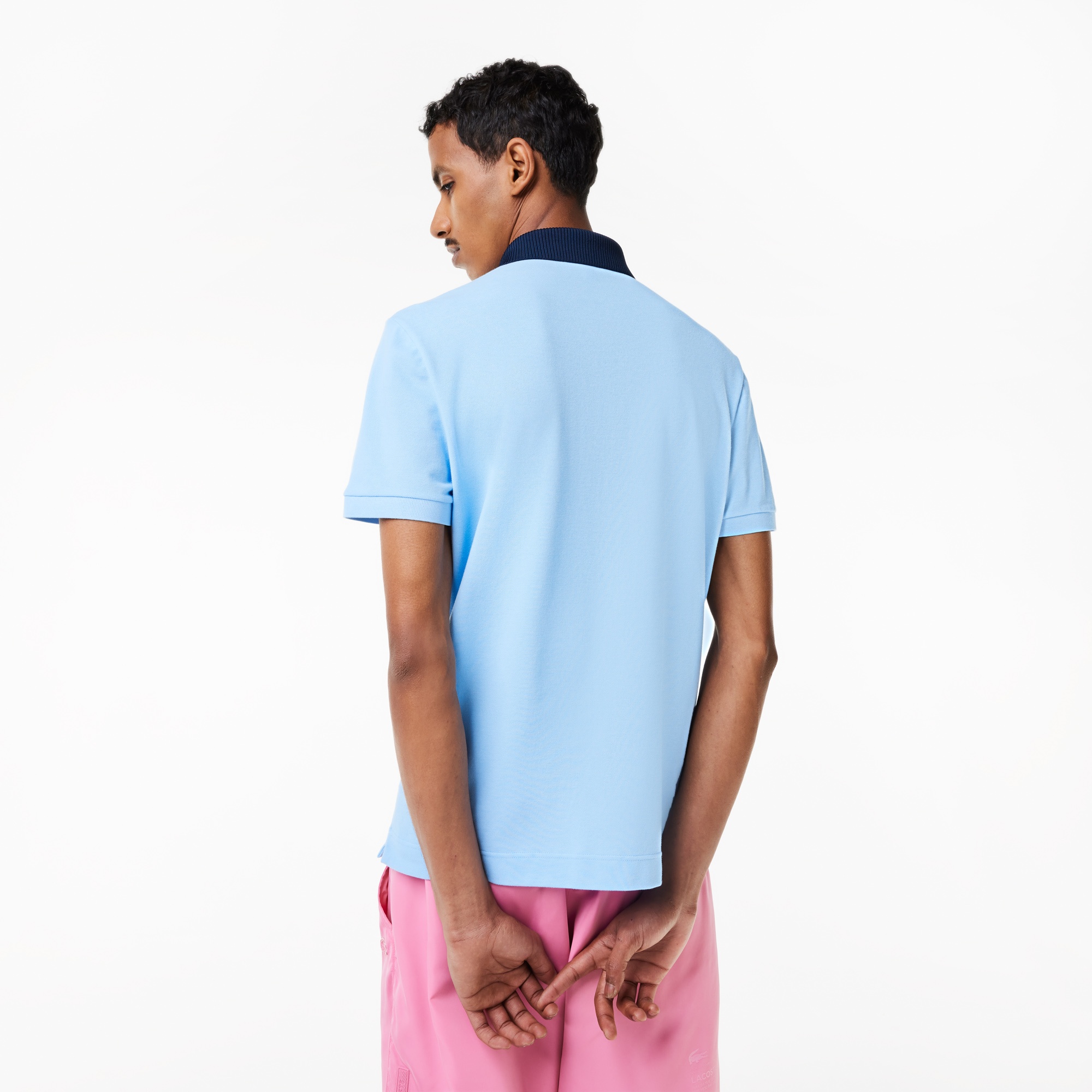 Lacoste Erkek Regular Fit Renk Bloklu Açık Mavi Polo