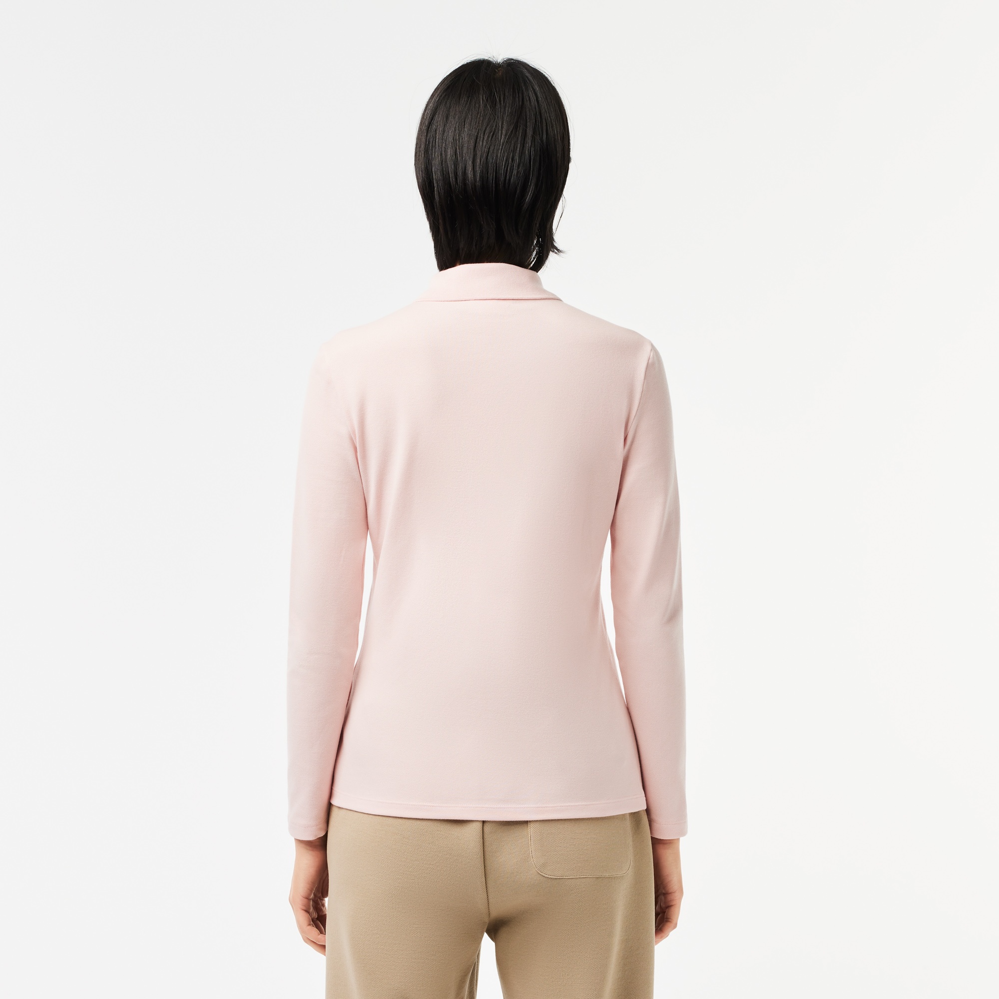 L.12.D Kadın Regular Fit Uzun Kollu Açık Pembe Polo