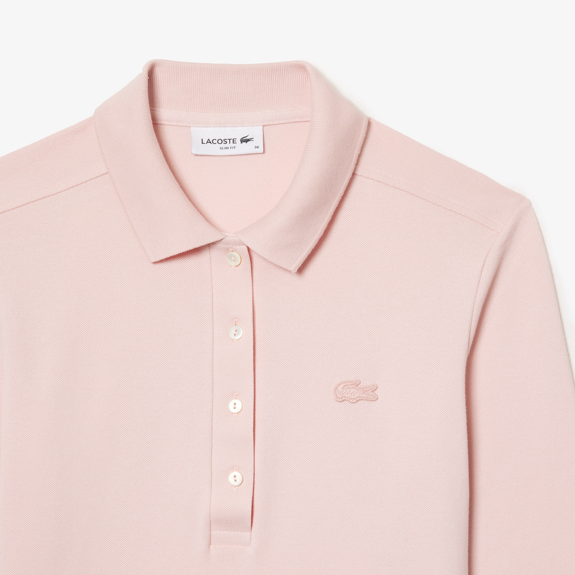 L.12.D Kadın Regular Fit Uzun Kollu Açık Pembe Polo