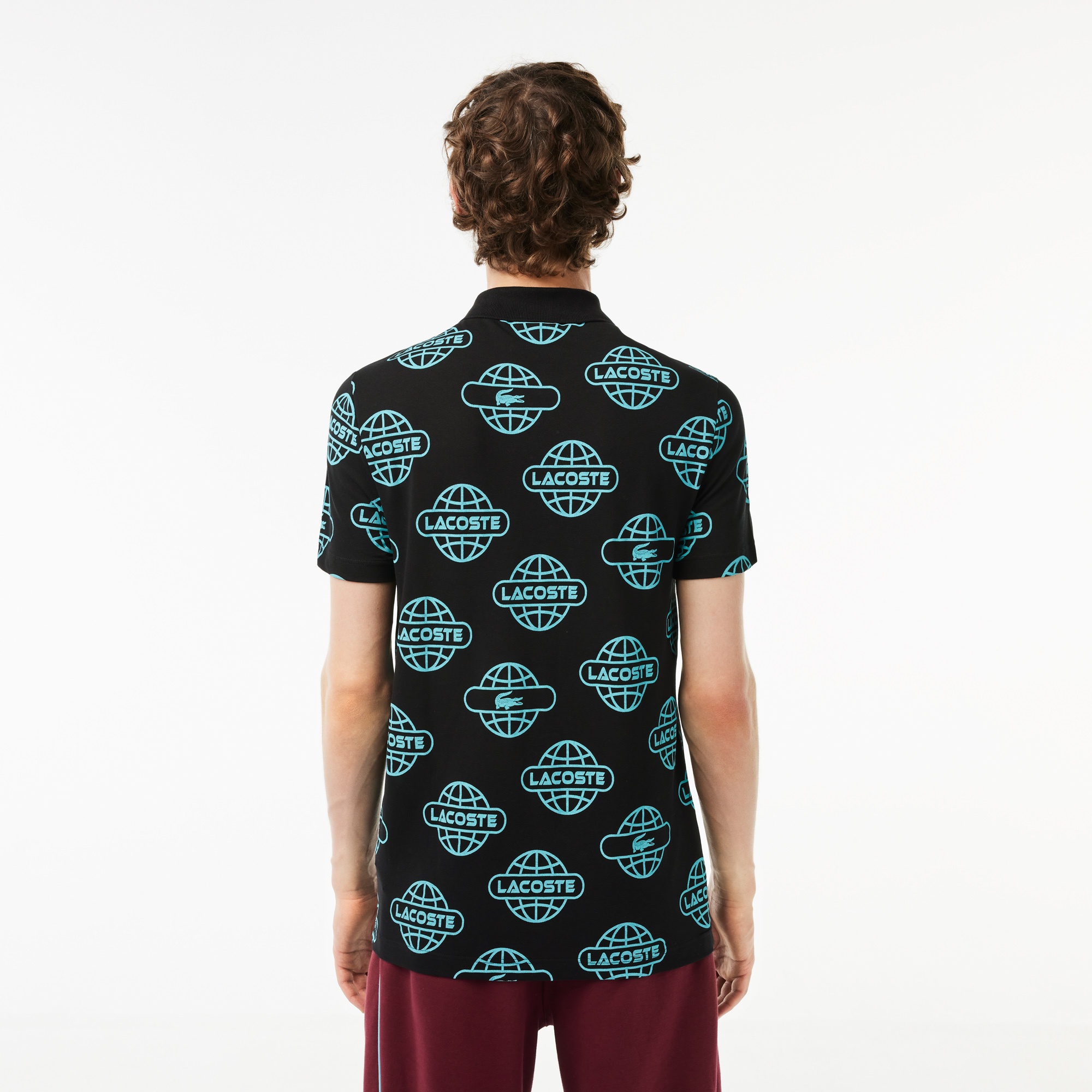 Lacoste Movement Erkek Regular Fit Organik Pamuk Baskılı Siyah Polo
