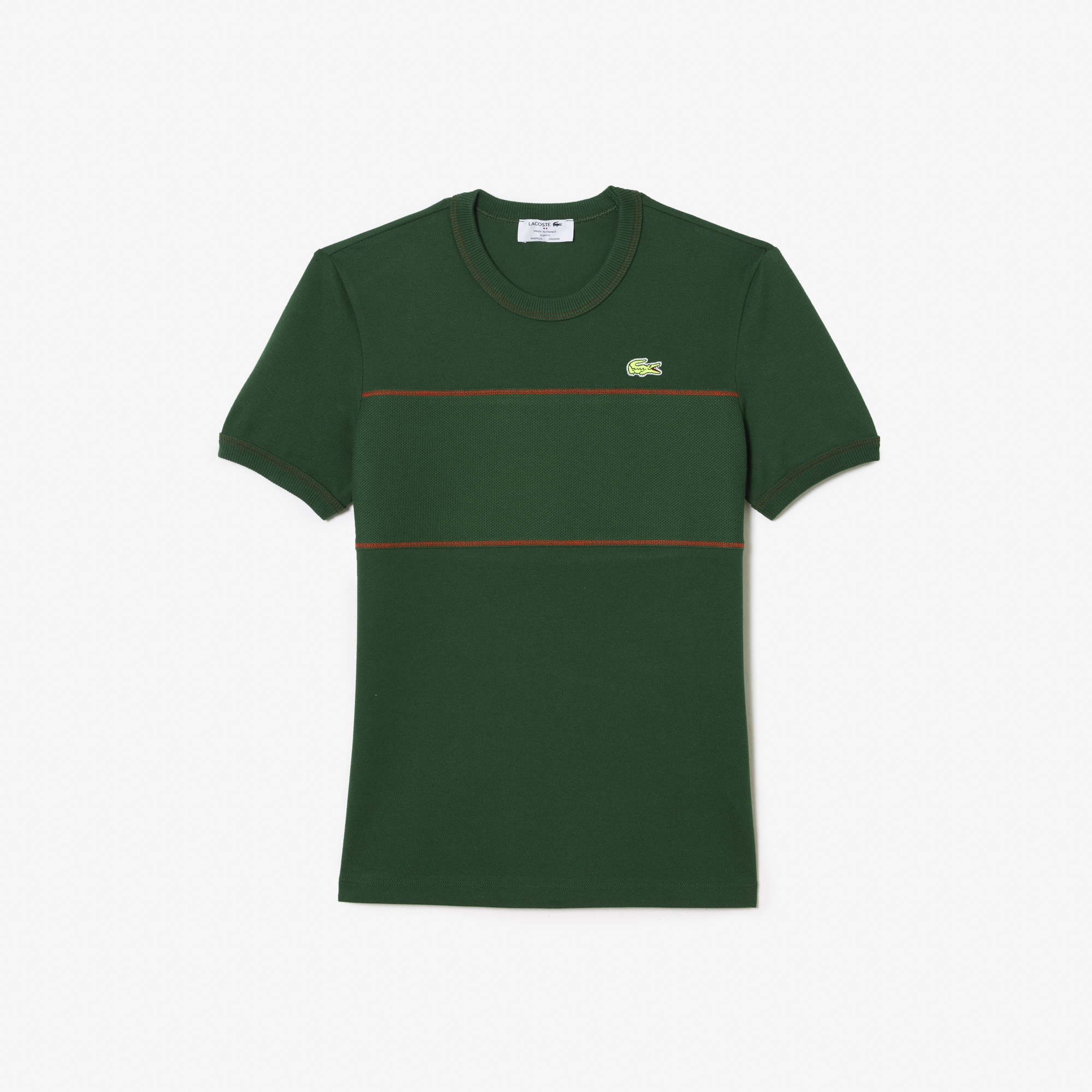 Lacoste Kadın Slim Fit Bisiklet Yaka Yeşil T-Shirt