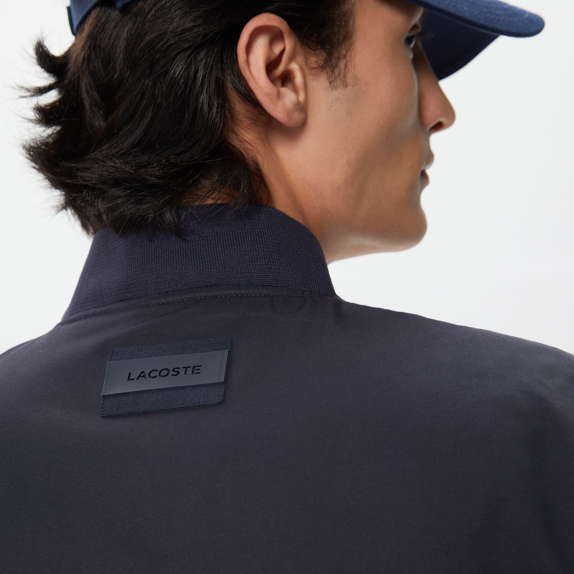 Lacoste Erkek Hakim Yaka Baskılı Lacivert Mont