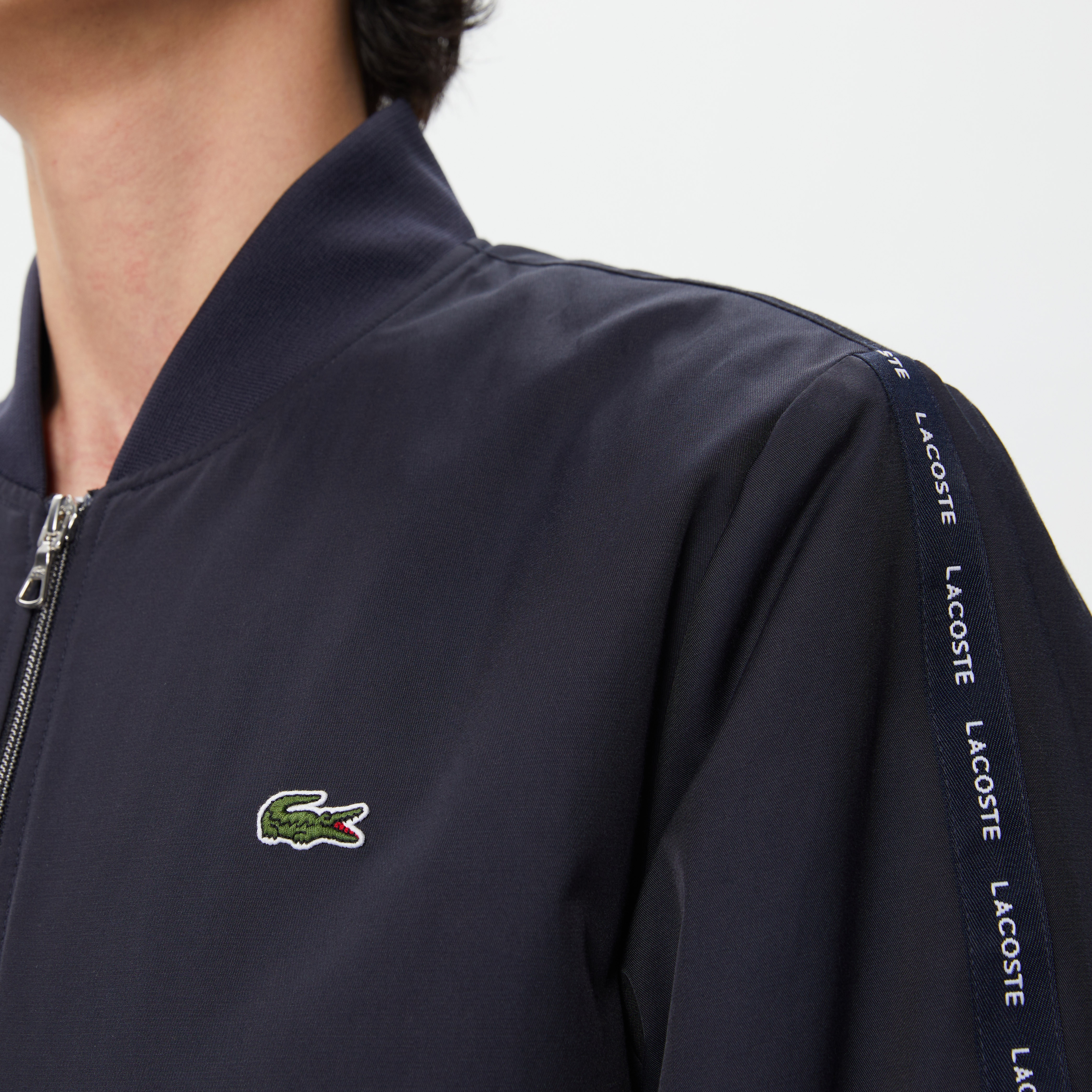 Lacoste Erkek Hakim Yaka Baskılı Lacivert Mont