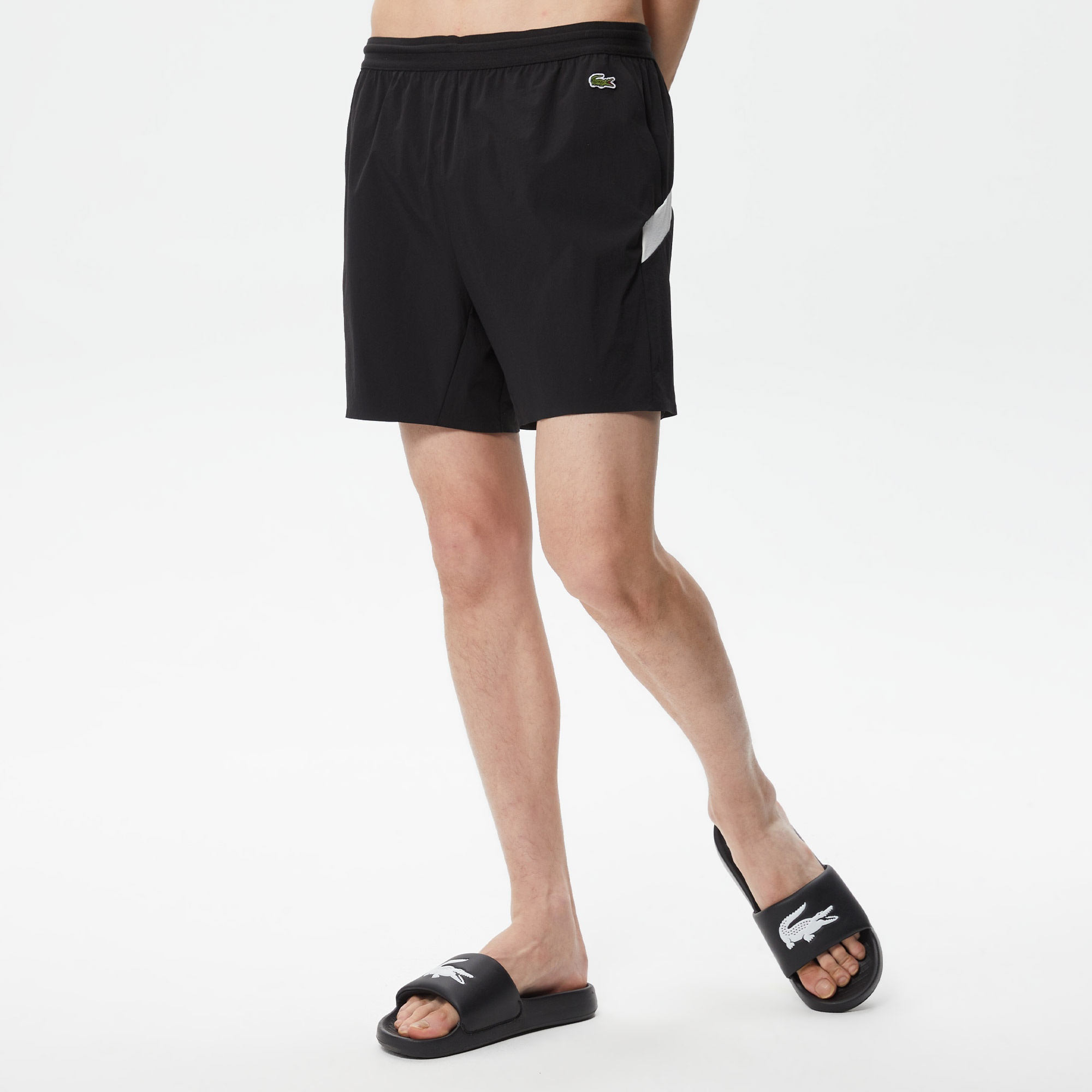 Lacoste Erkek Renk Bloklu Siyah Mayo Şort