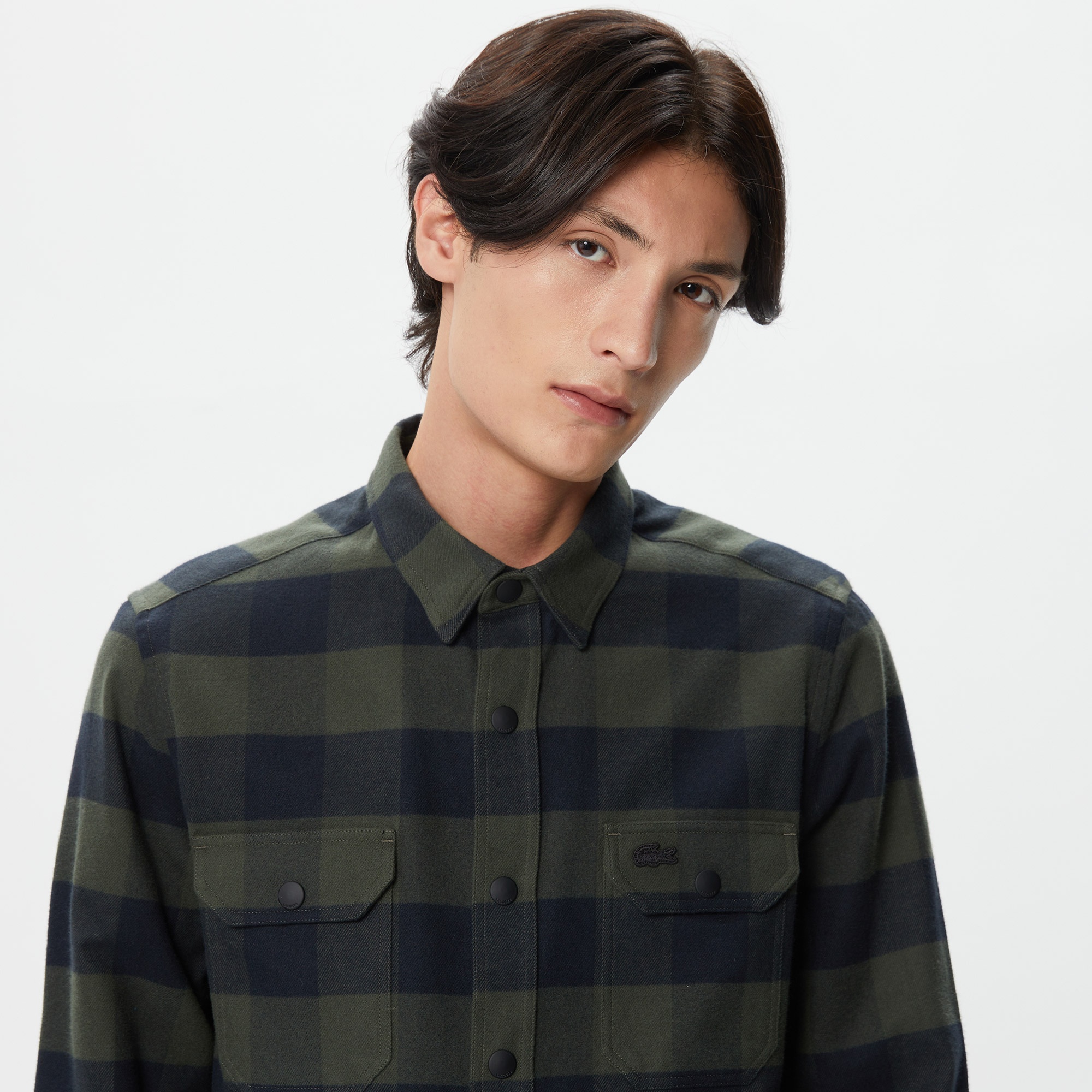 Lacoste Erkek Slim Fit Ekose Haki Gömlek