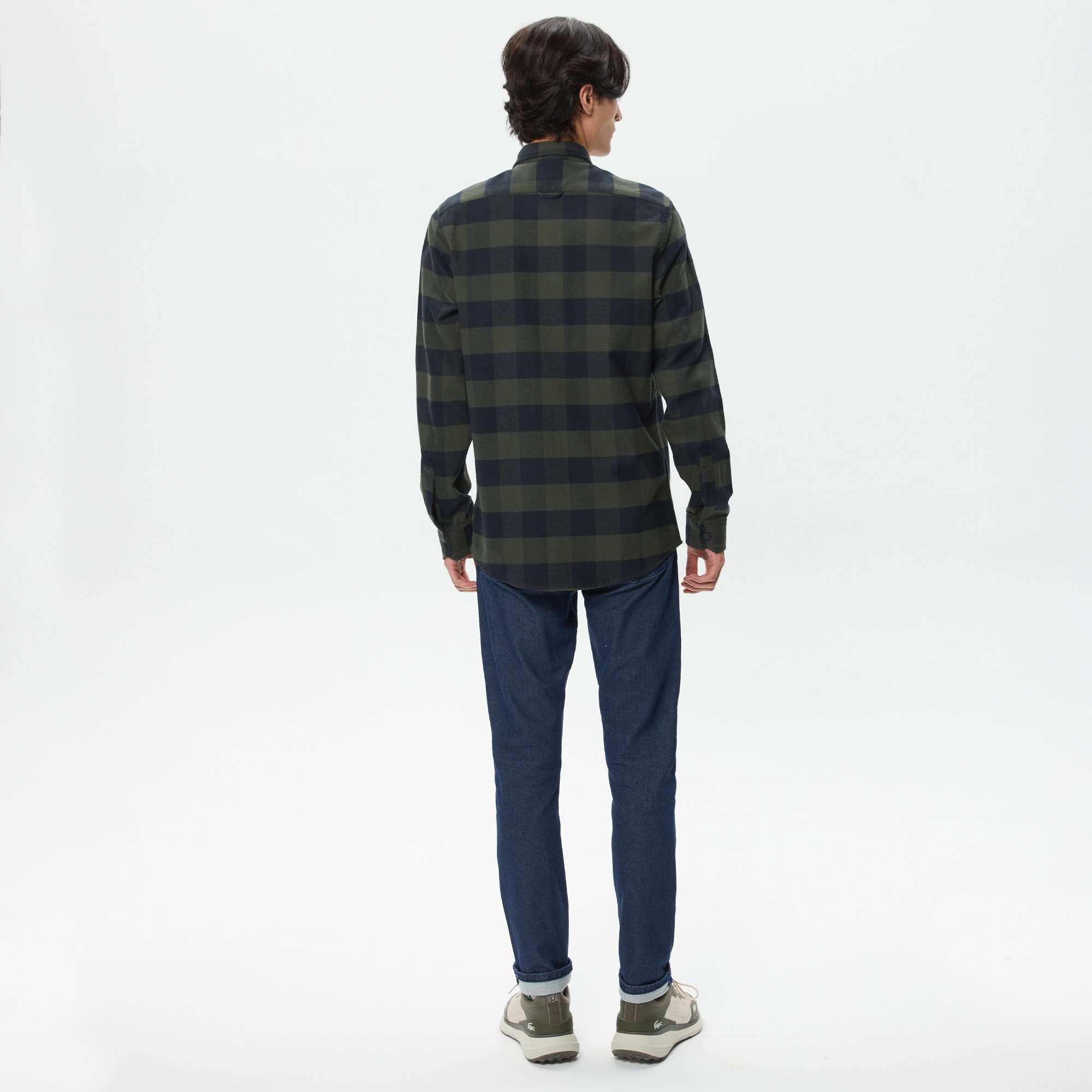 Lacoste Erkek Slim Fit Ekose Haki Gömlek