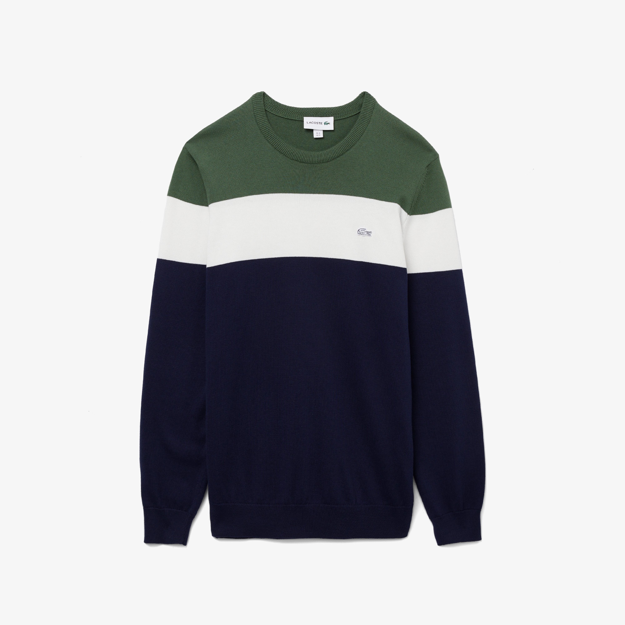 Lacoste Erkek Regular Fit Bisiklet Yaka Renk Bloklu Lacivert Triko