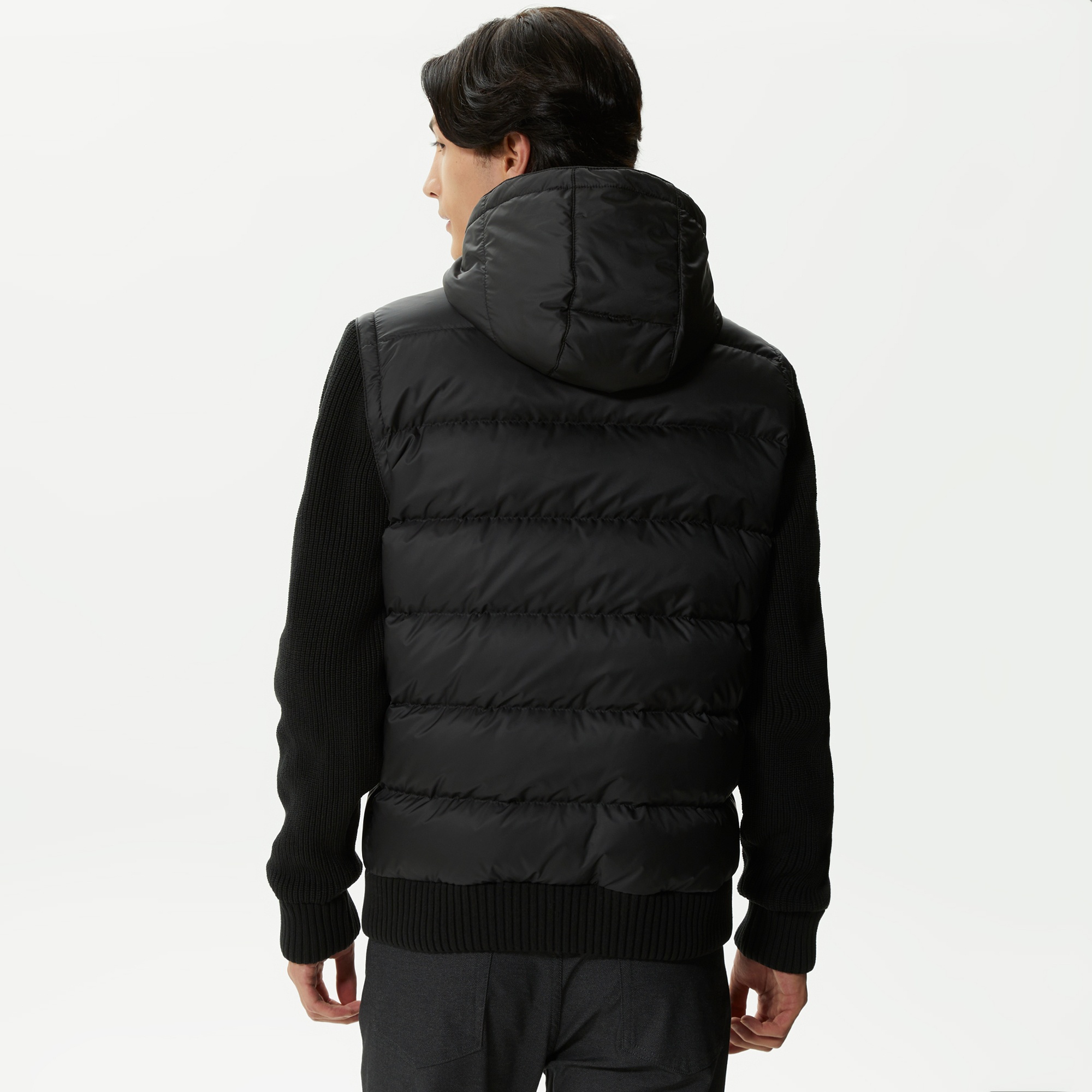 Lacoste Erkek Kapüşonlu Kapitone Siyah Mont