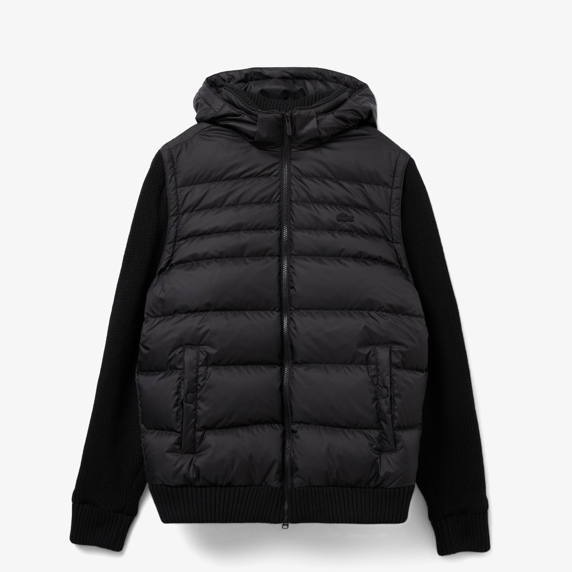 Lacoste Erkek Kapüşonlu Kapitone Siyah Mont