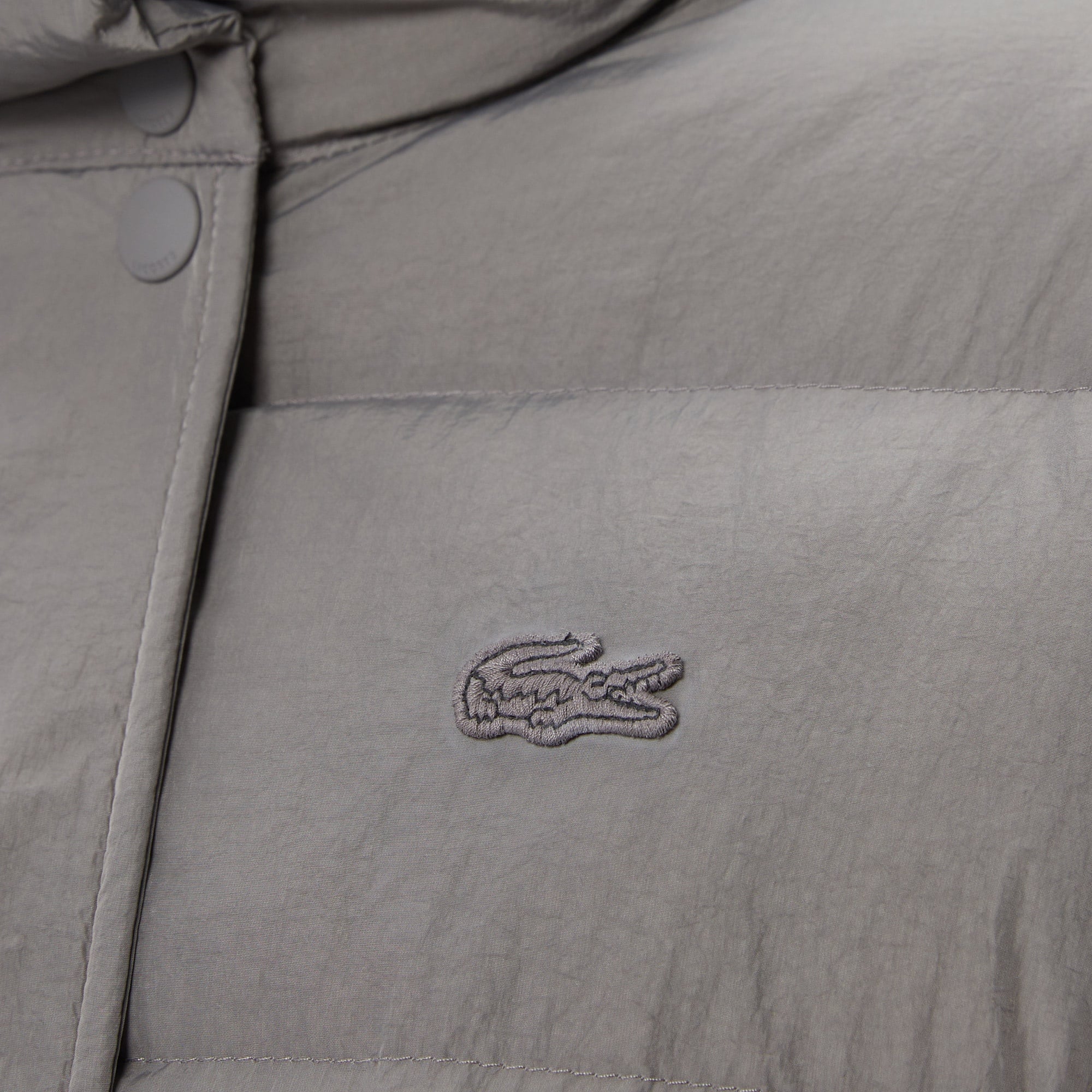 Lacoste Kadın Dik Yaka Kapitone Gri Mont