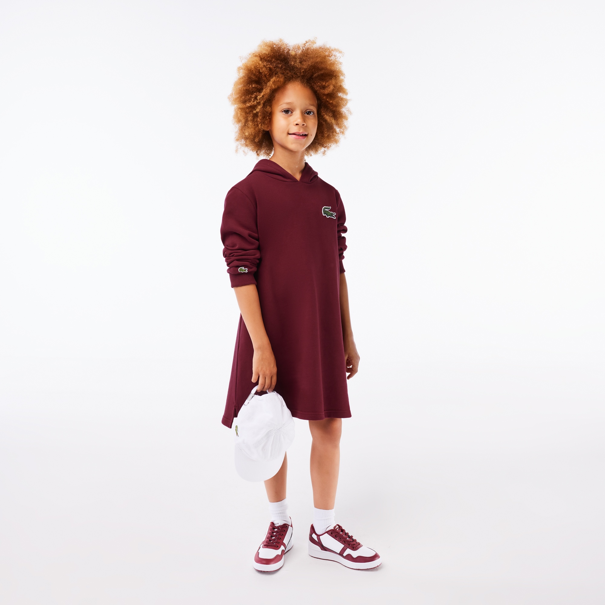 Lacoste Kız Çocuk Kapüşonlu Bordo Elbise