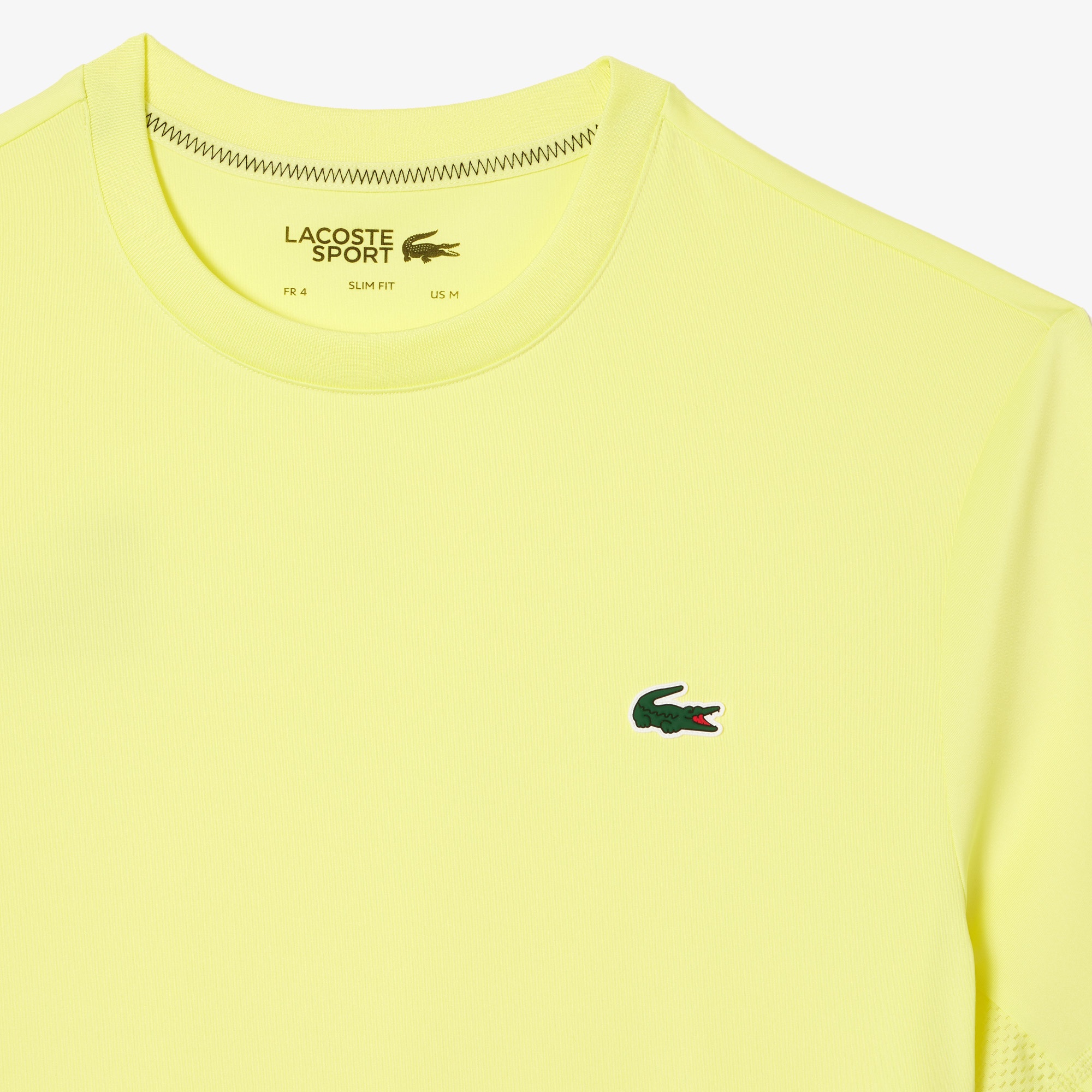 Lacoste SPORT Erkek Slim Fit Bisiklet Yaka Sarı T-Shirt