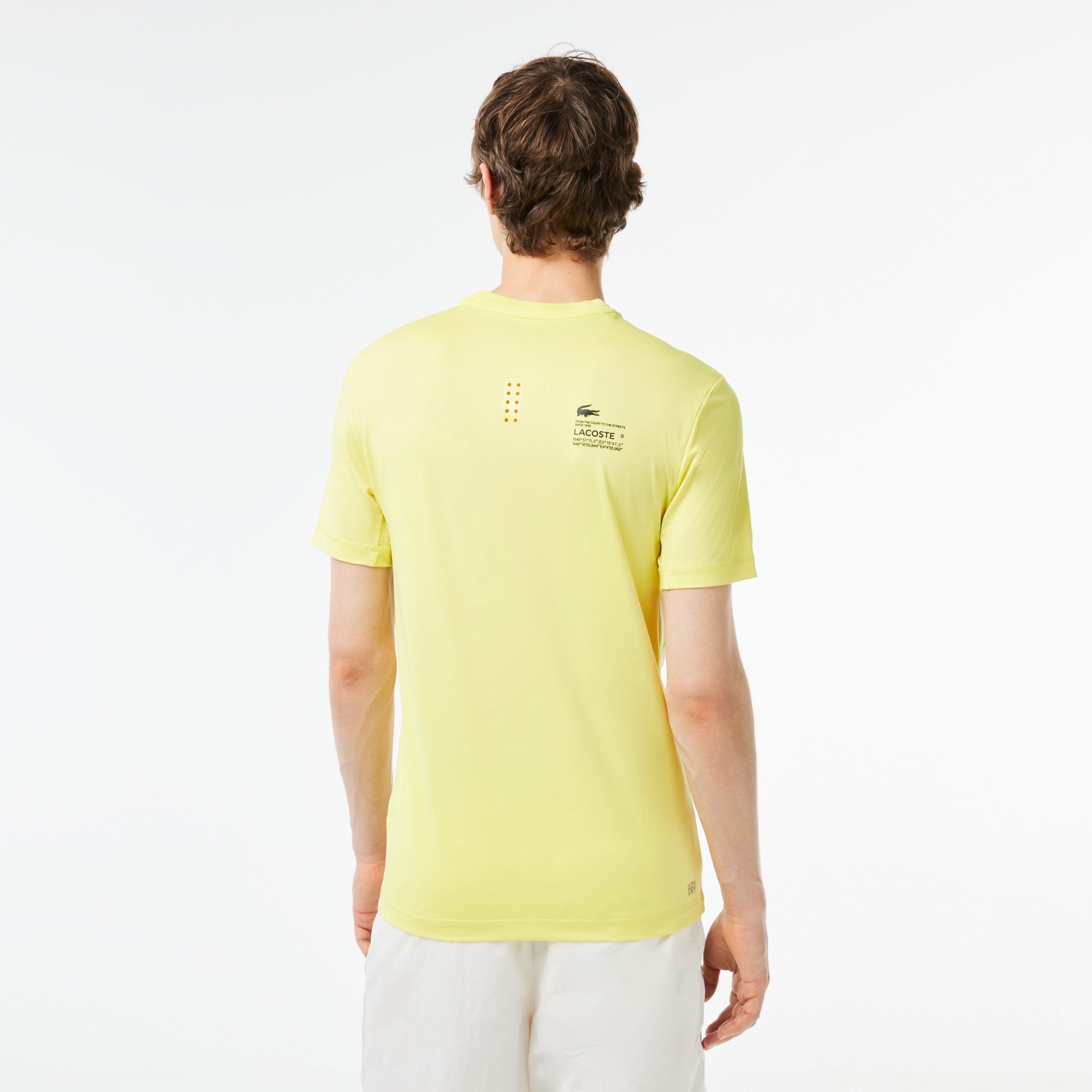 Lacoste SPORT Erkek Slim Fit Bisiklet Yaka Sarı T-Shirt