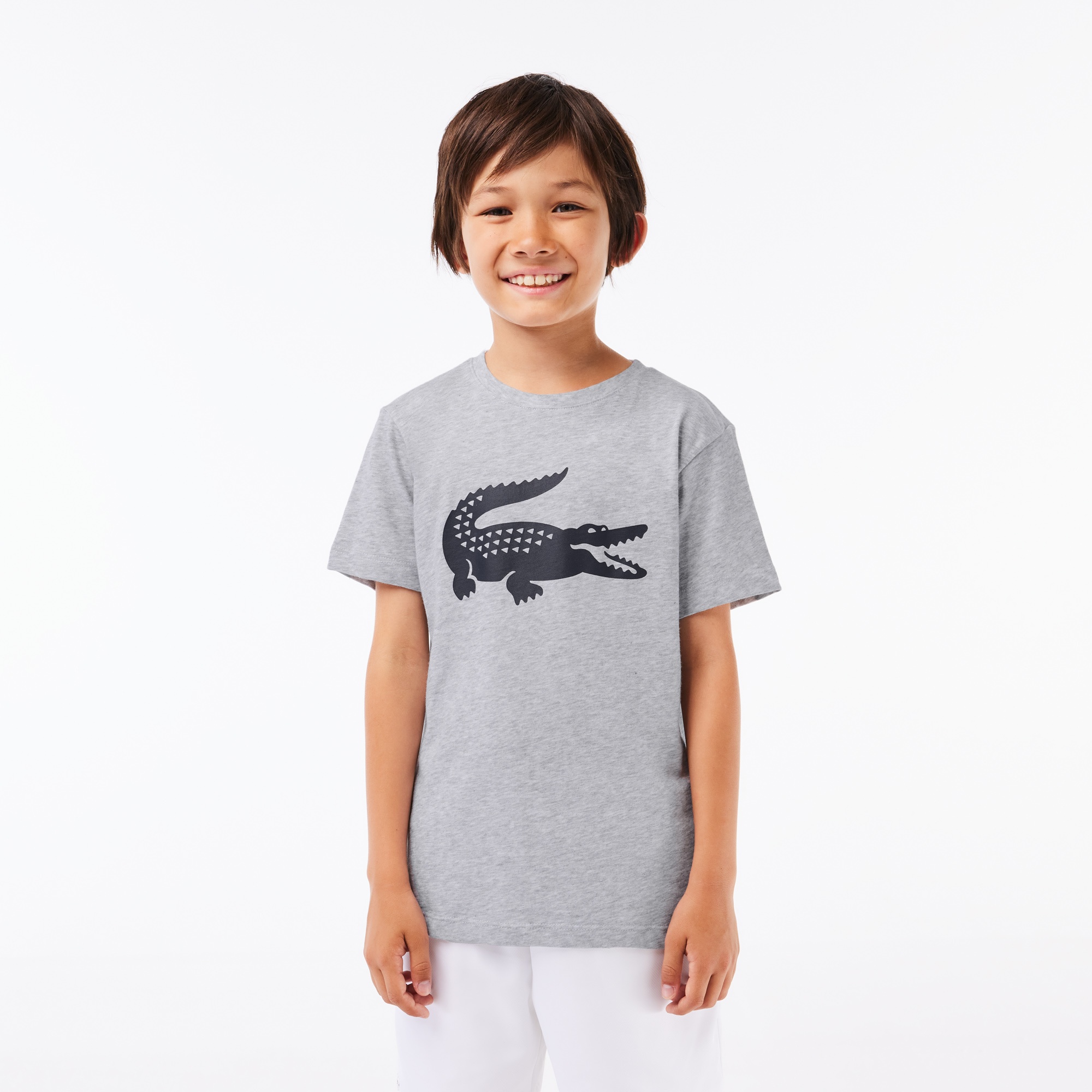 Lacoste Erkek Çocuk Baskılı Gri T-Shirt