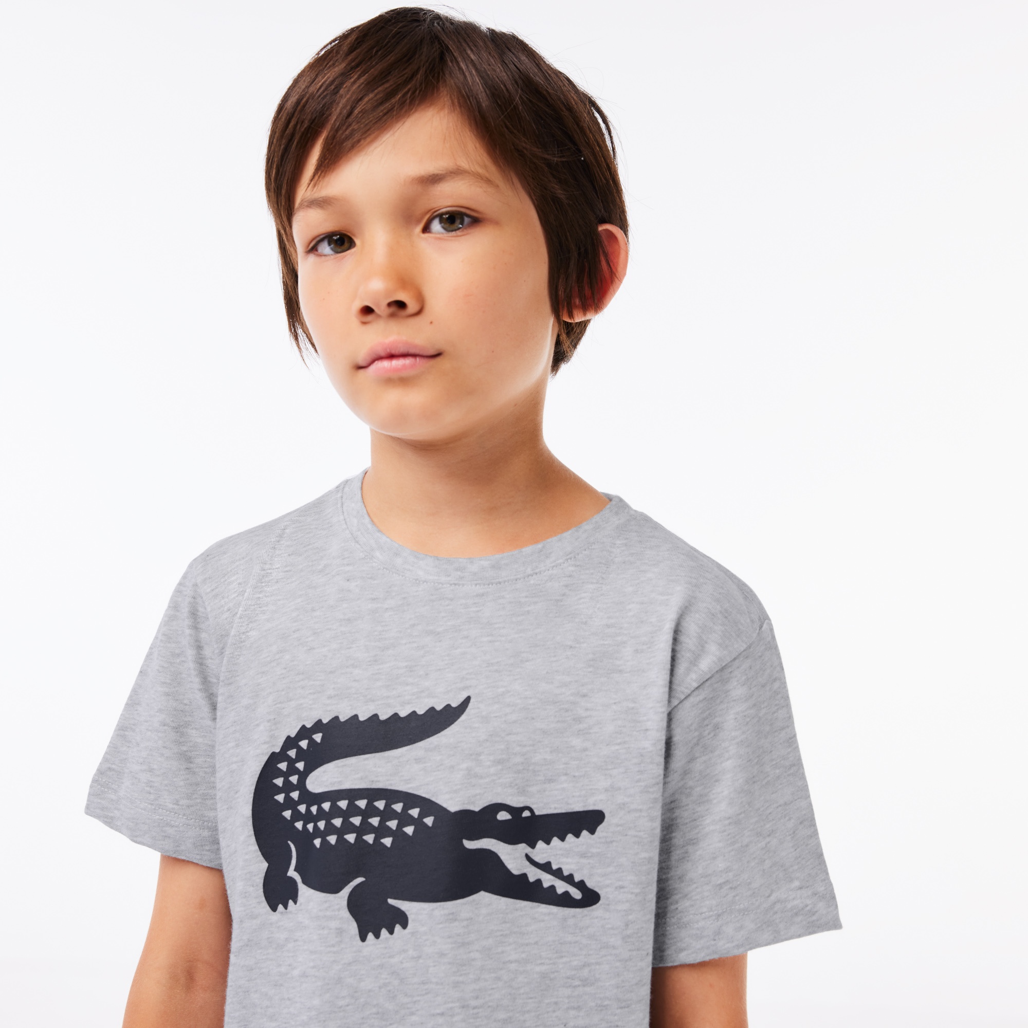 Lacoste Erkek Çocuk Baskılı Gri T-Shirt