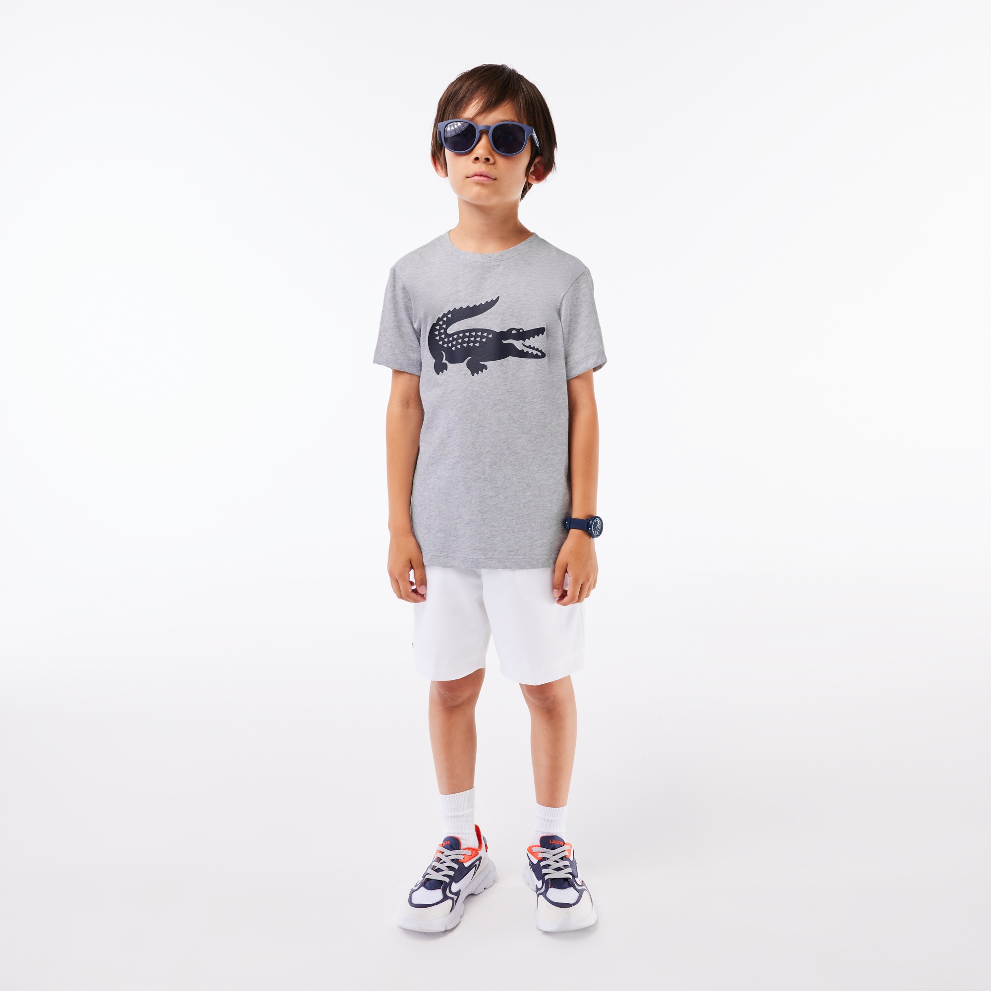 Lacoste Erkek Çocuk Baskılı Gri T-Shirt