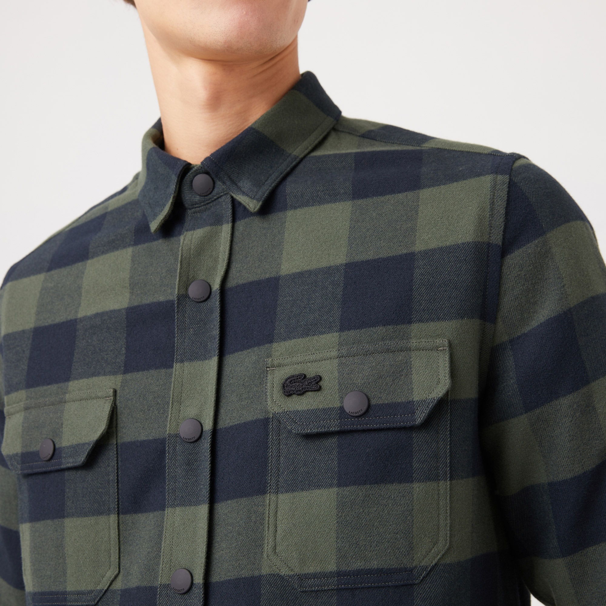 Lacoste Erkek Slim Fit Ekose Haki Gömlek