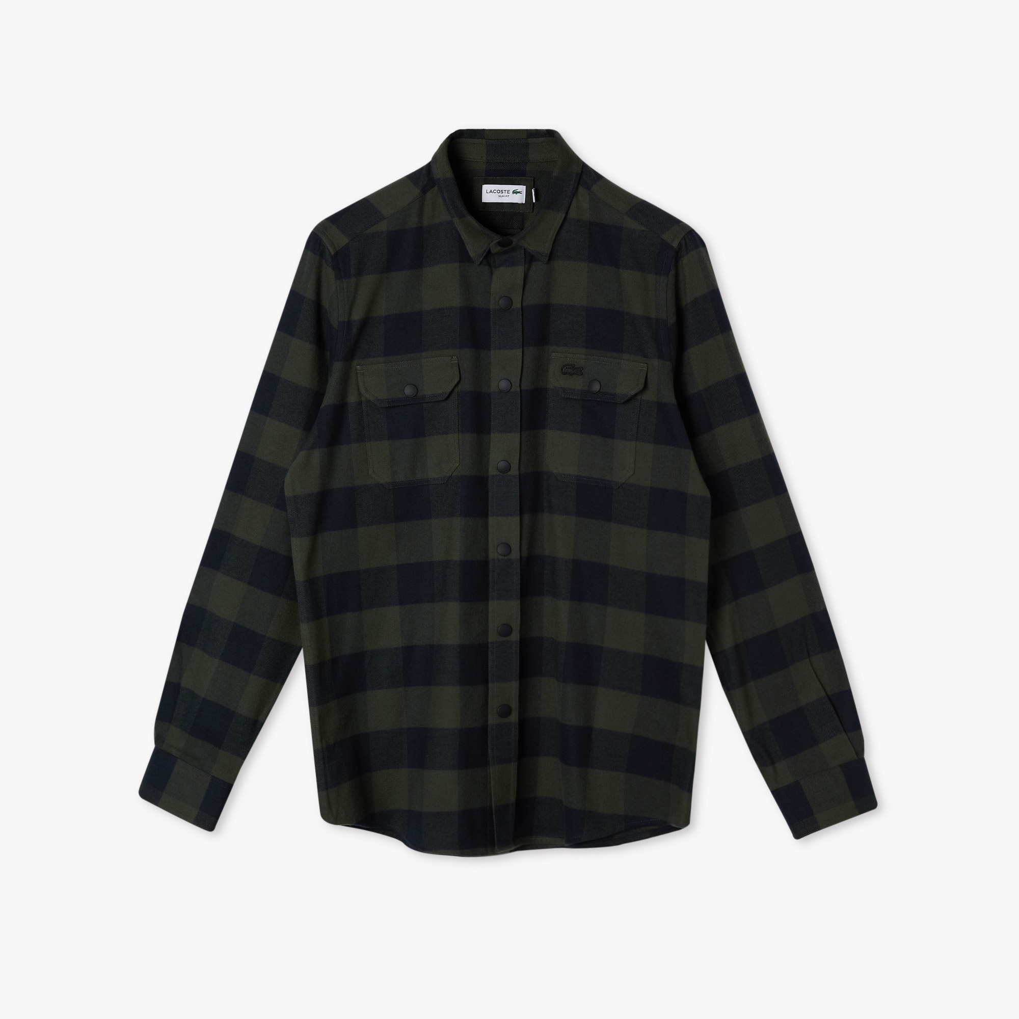 Lacoste Erkek Slim Fit Ekose Haki Gömlek
