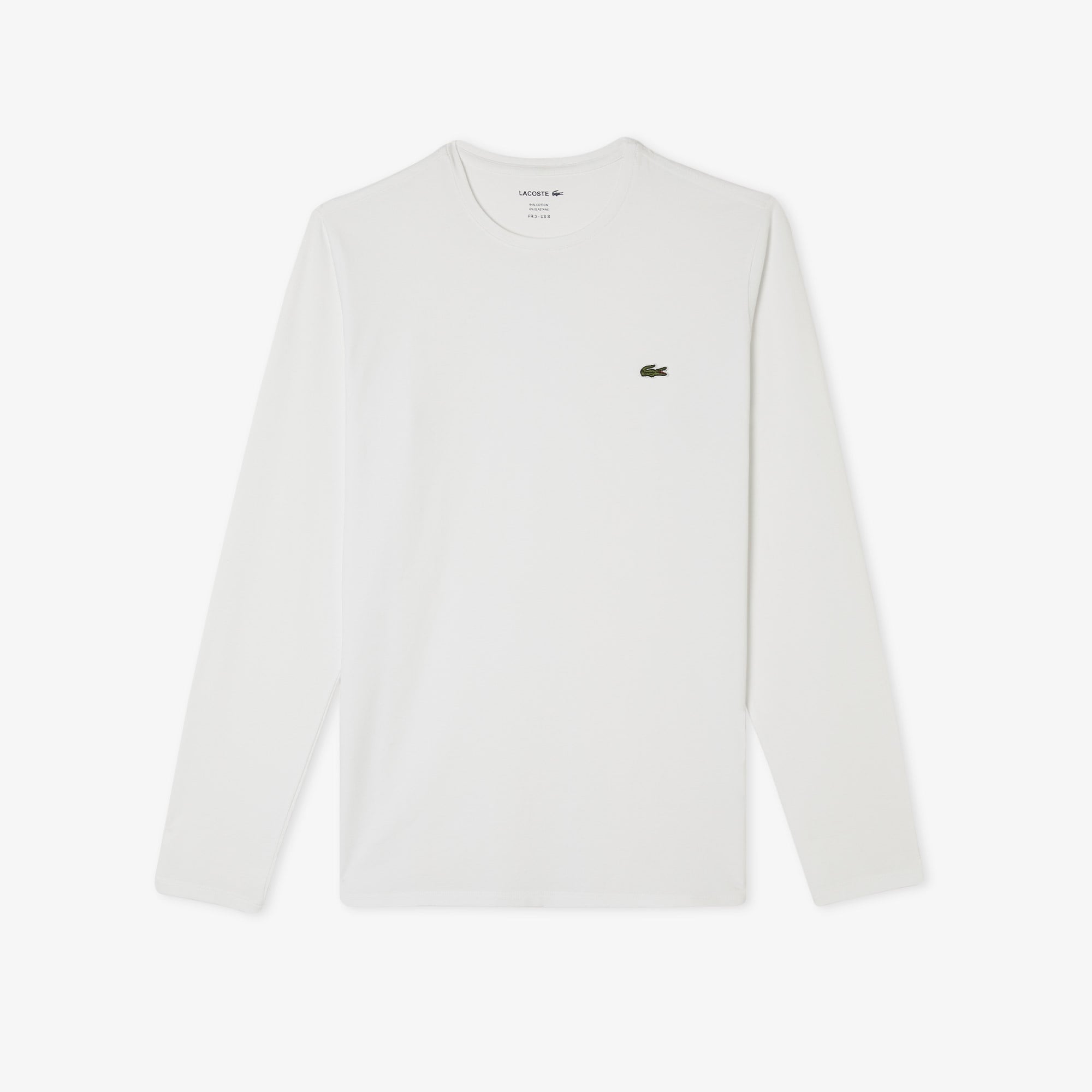 Erkek Regular Fit Uzun Kollu Bisiklet Yaka Beyaz T-Shirt