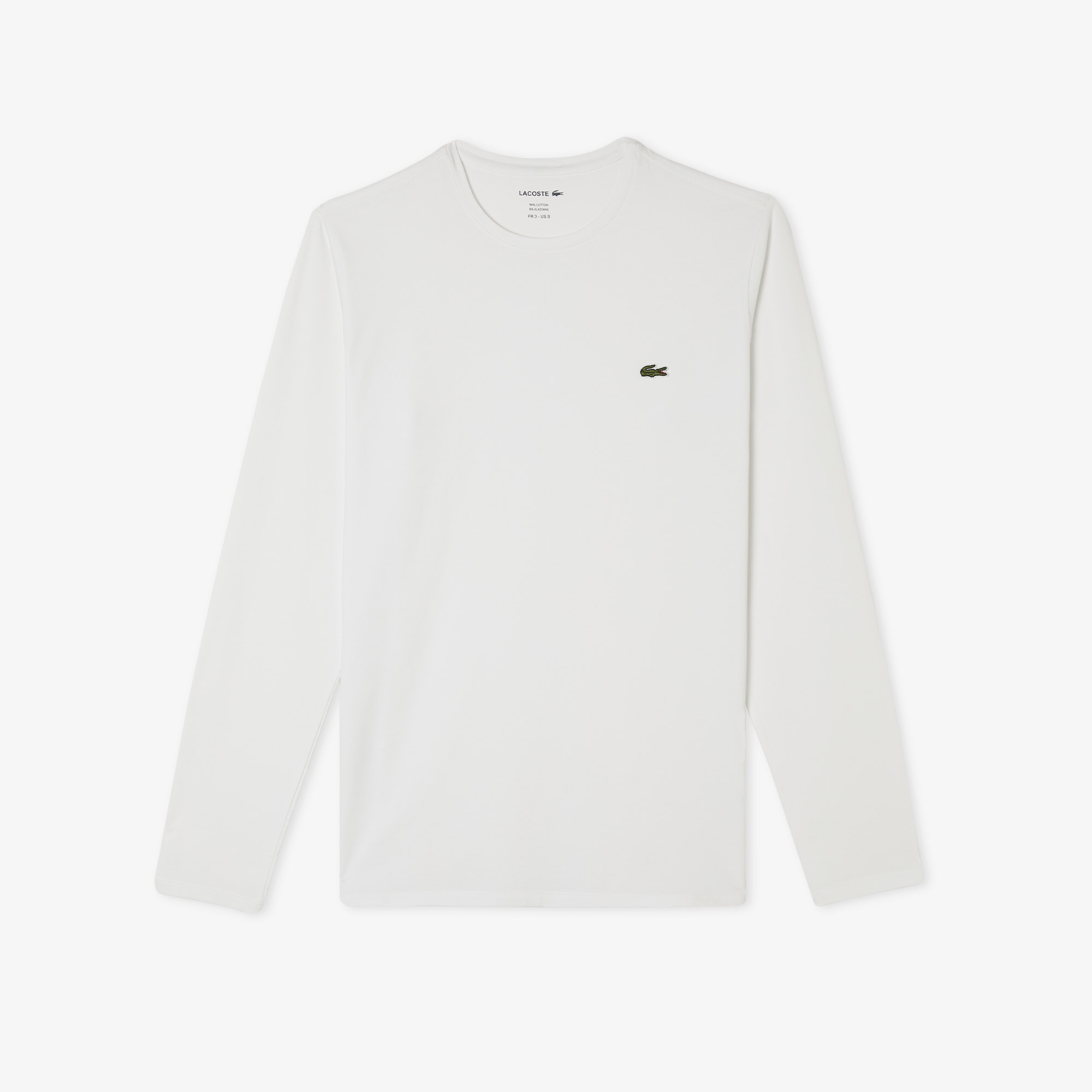 Erkek Regular Fit Uzun Kollu Bisiklet Yaka Beyaz T-Shirt