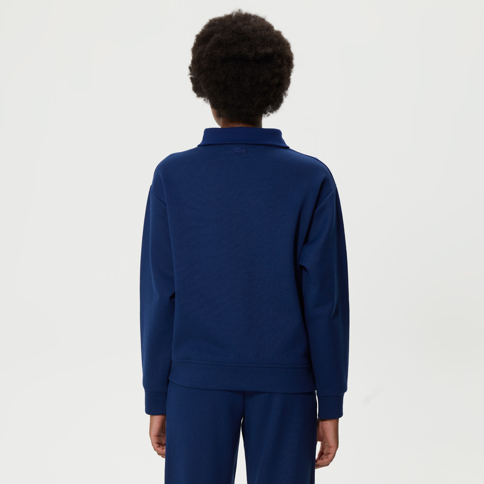 Lacoste Kadın Regular Fit Dik Yaka Mavi Sweatshirt