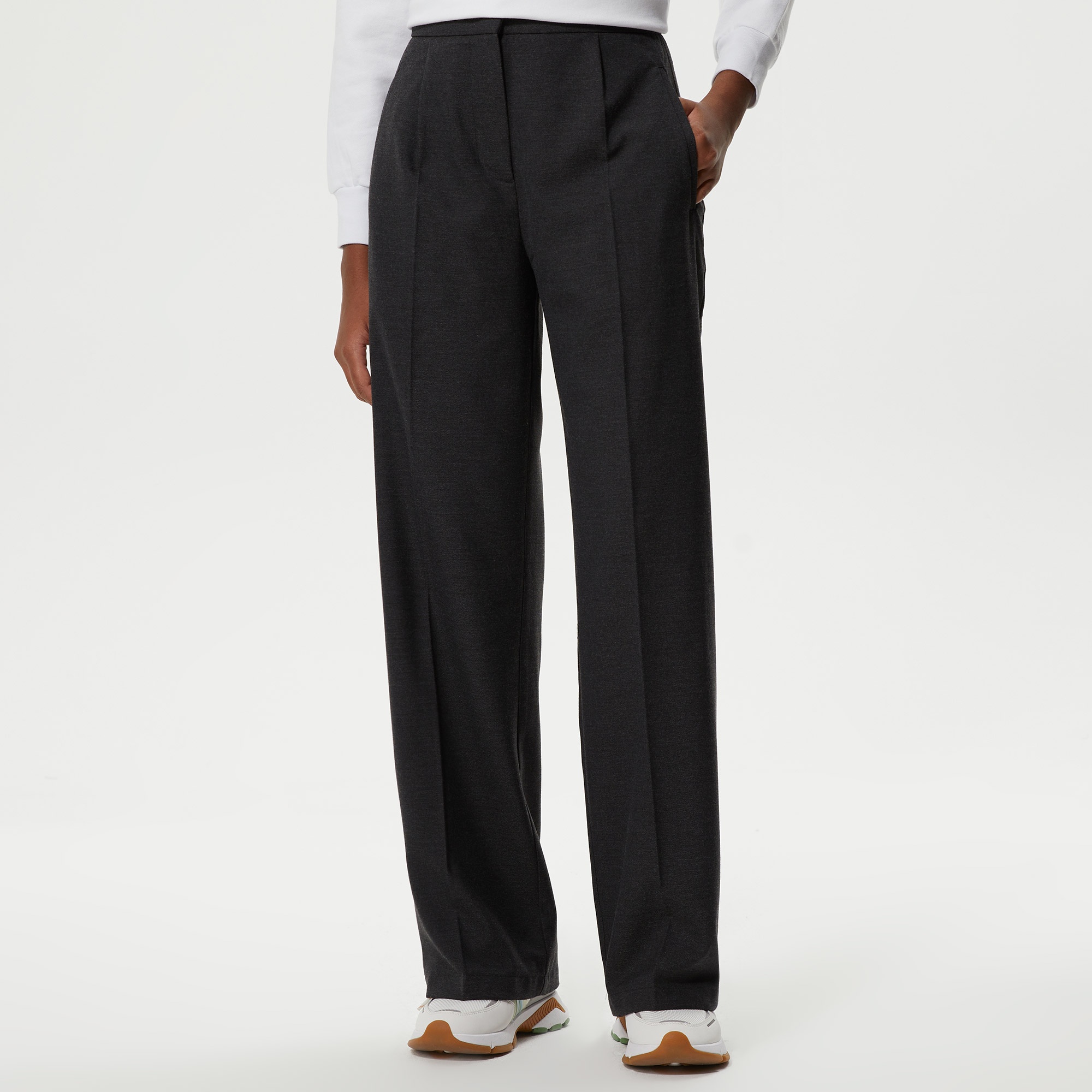 Lacoste Kadın Straight Fit Gri Pantolon