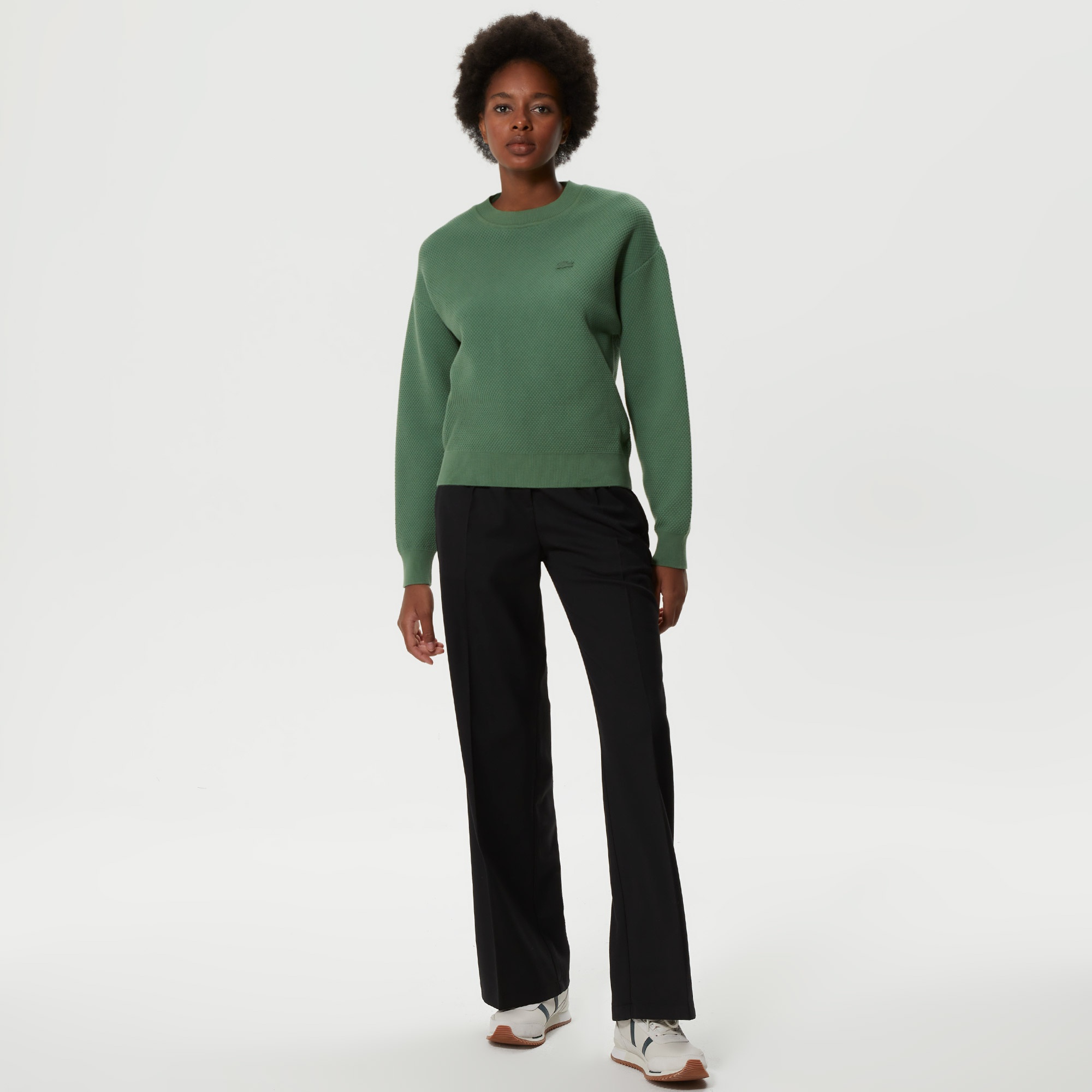 Lacoste Kadın Straight Fit Siyah Pantolon