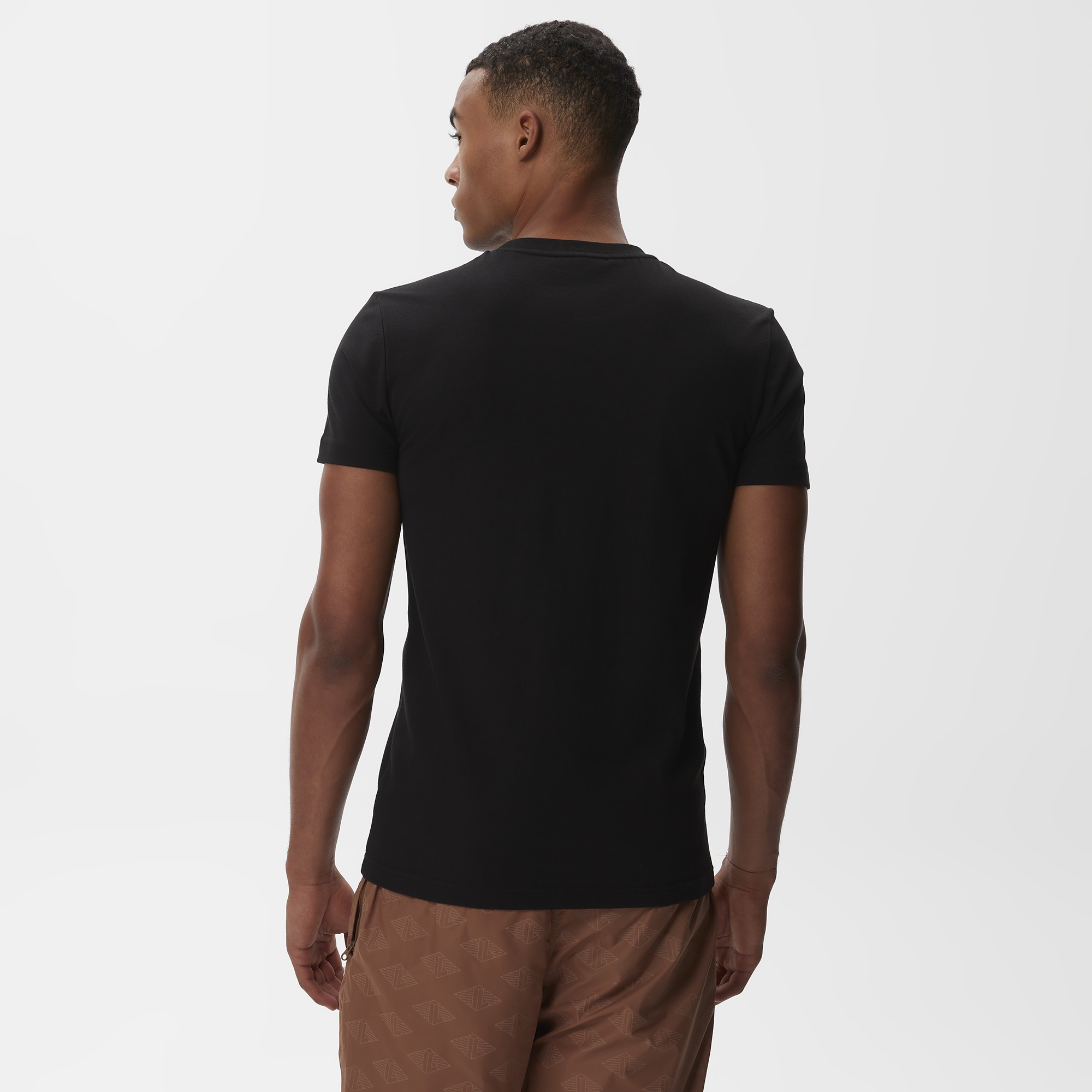 Lacoste Erkek Slim Fit Bisiklet Yaka Baskılı Siyah T-Shirt