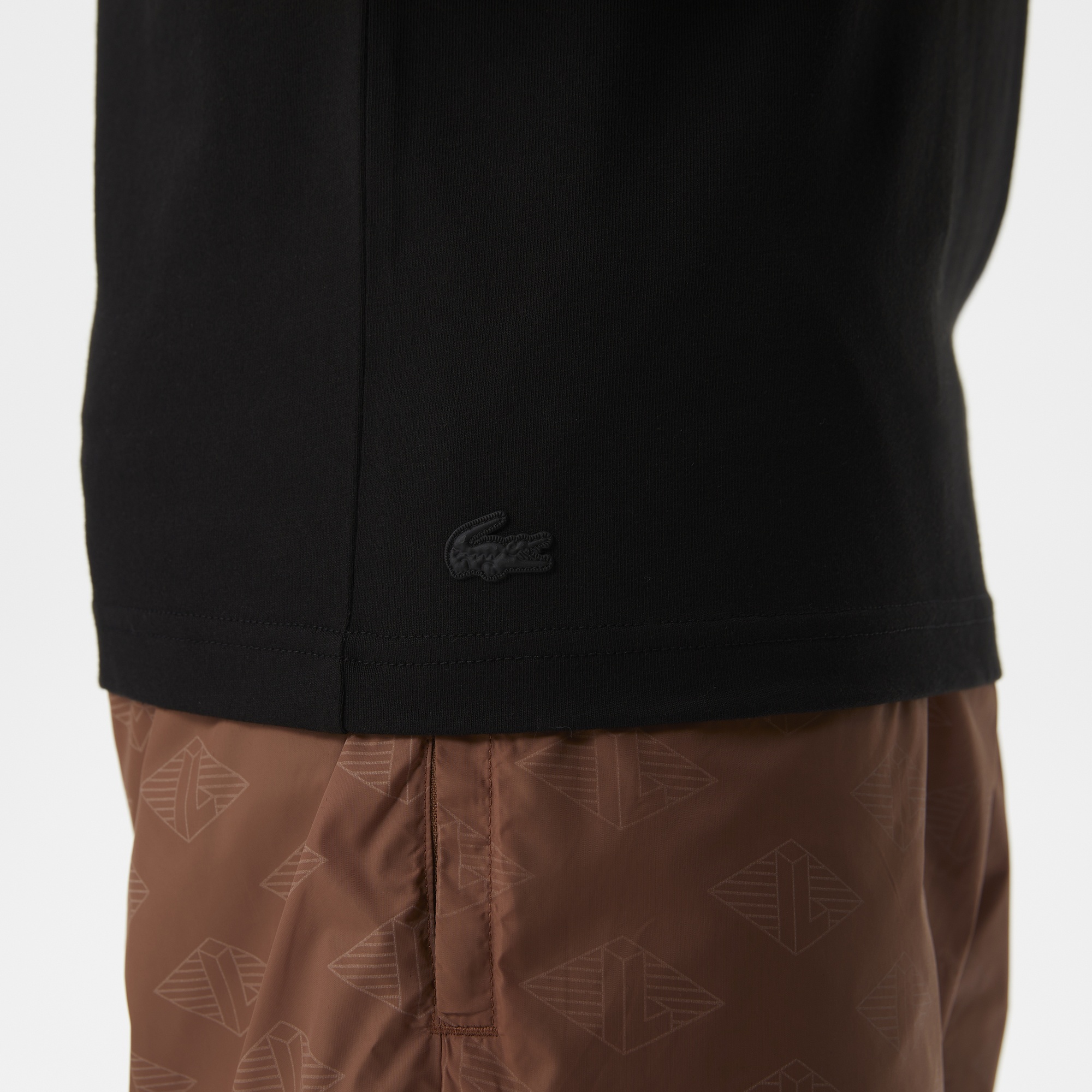 Lacoste Erkek Slim Fit Bisiklet Yaka Baskılı Siyah T-Shirt